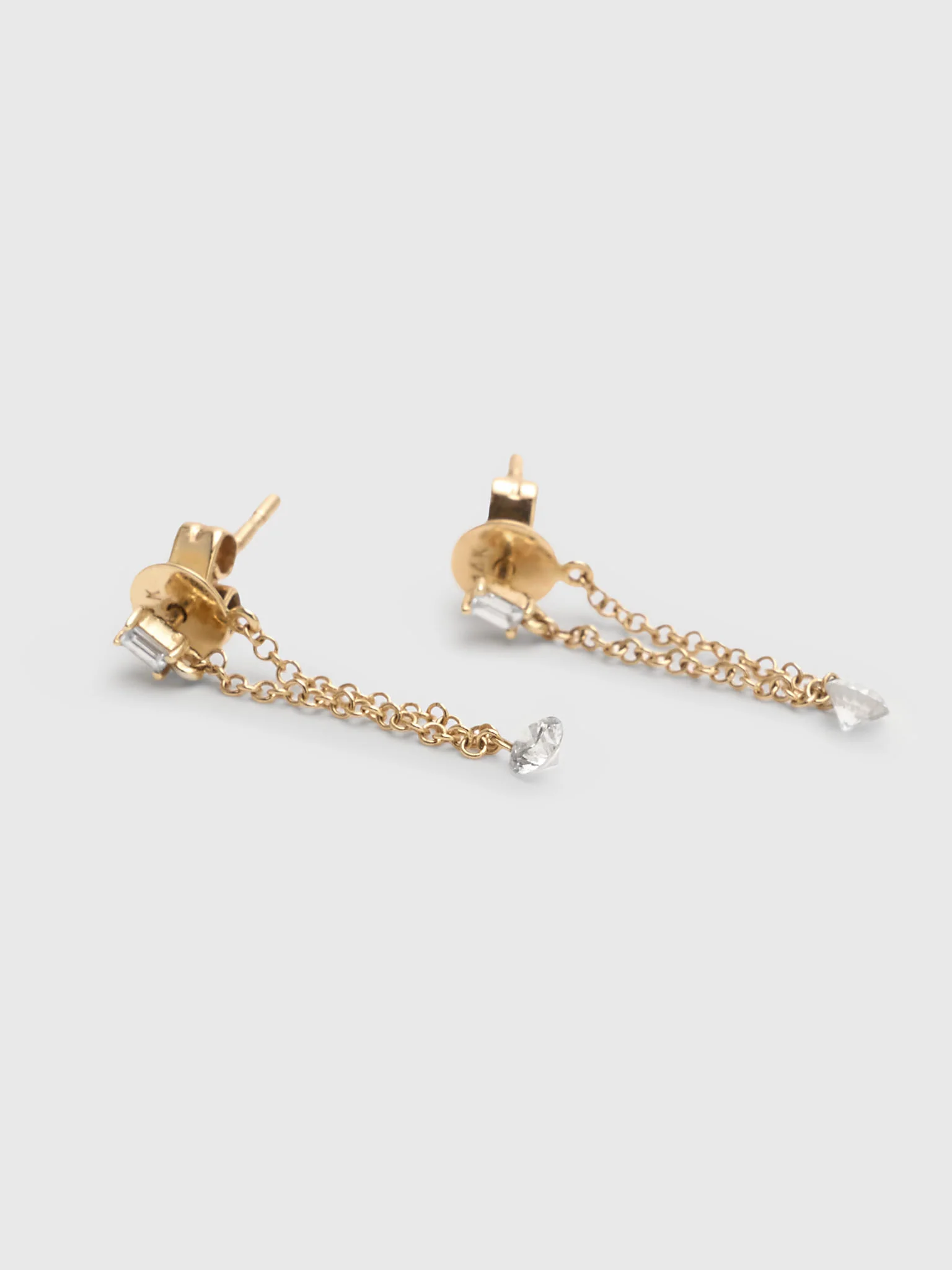 Francie B. Diamond Drop Chain Earrings