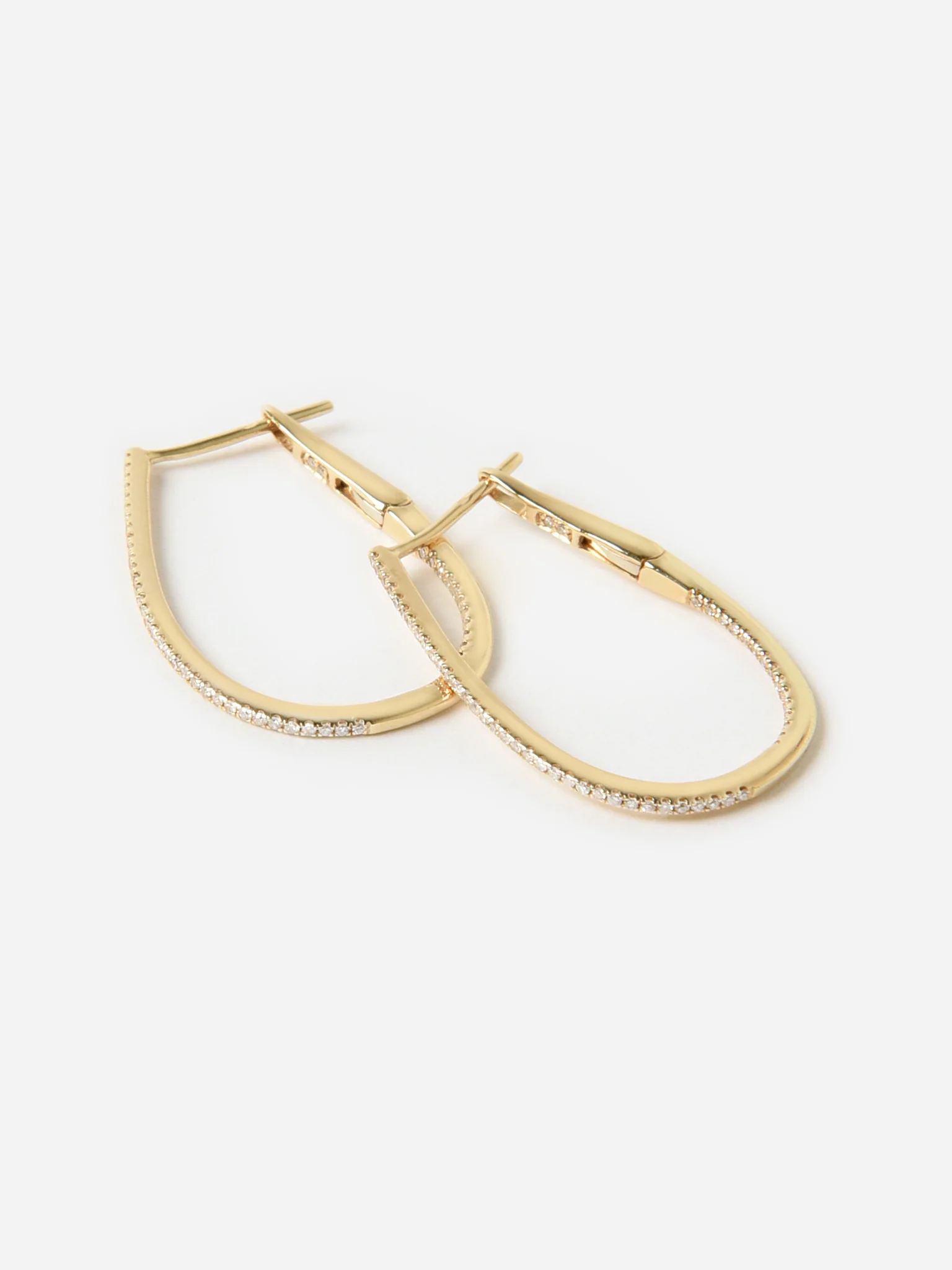 Francie B. Diamond Oval Hoop Earrings