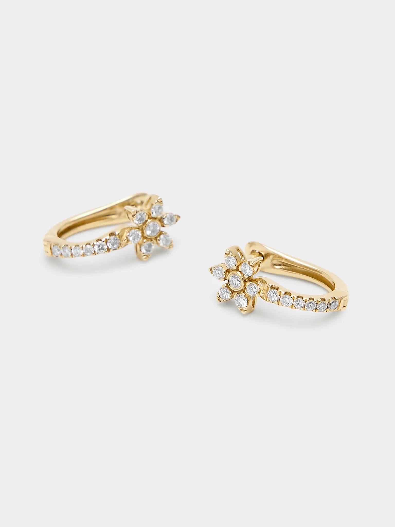 Francie B. Floral Diamond Hoop Earrings - Image 3