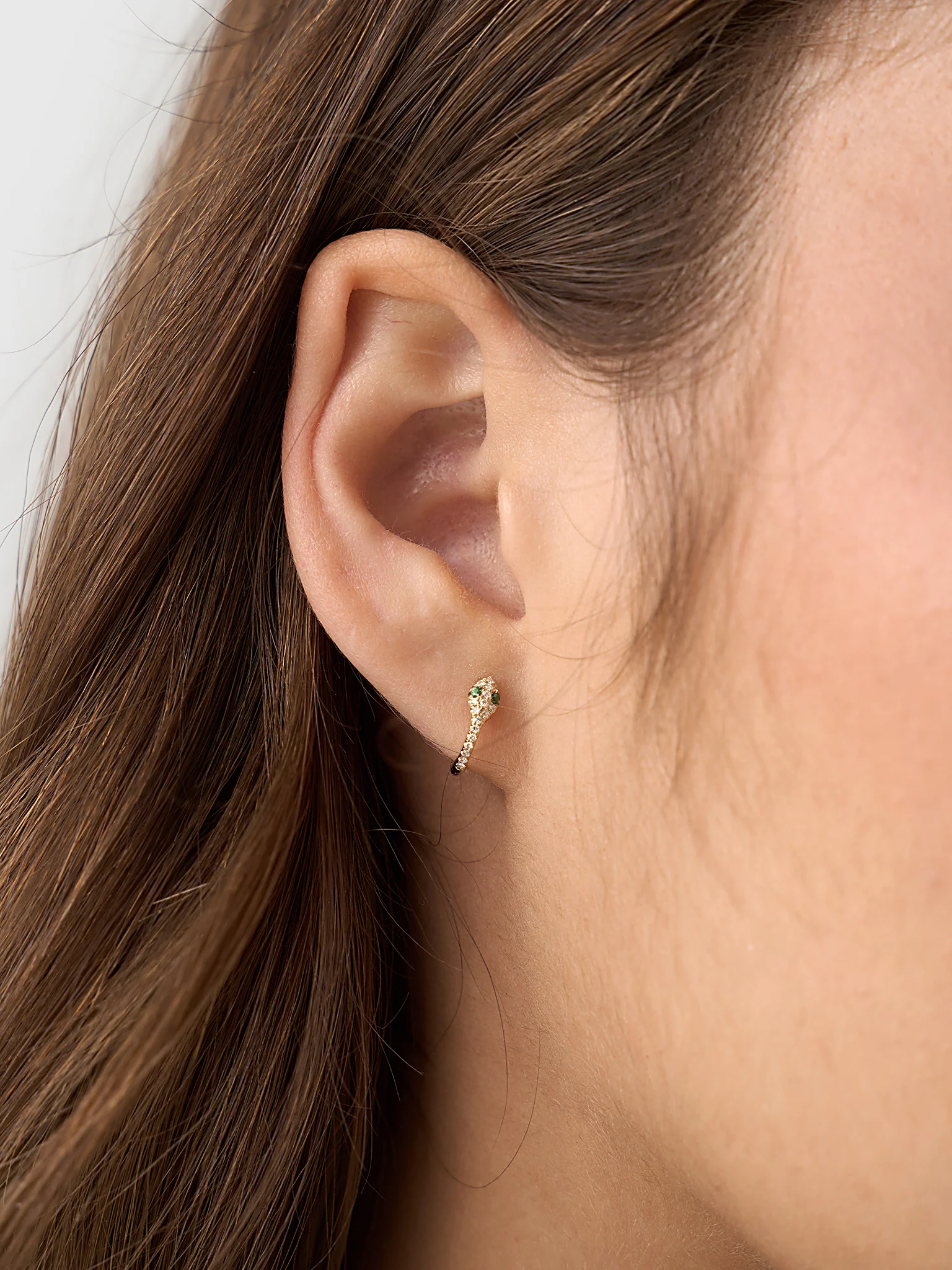 Francie B. Snake Diamond Huggie Earrings - Image 2