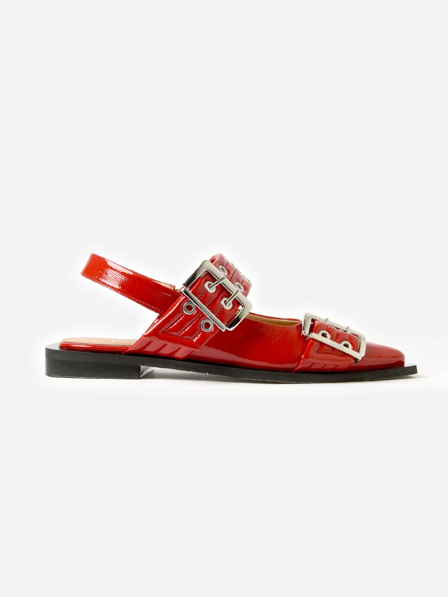GANNI Women's Chunky Buckle Ballerina Flat - Image 3