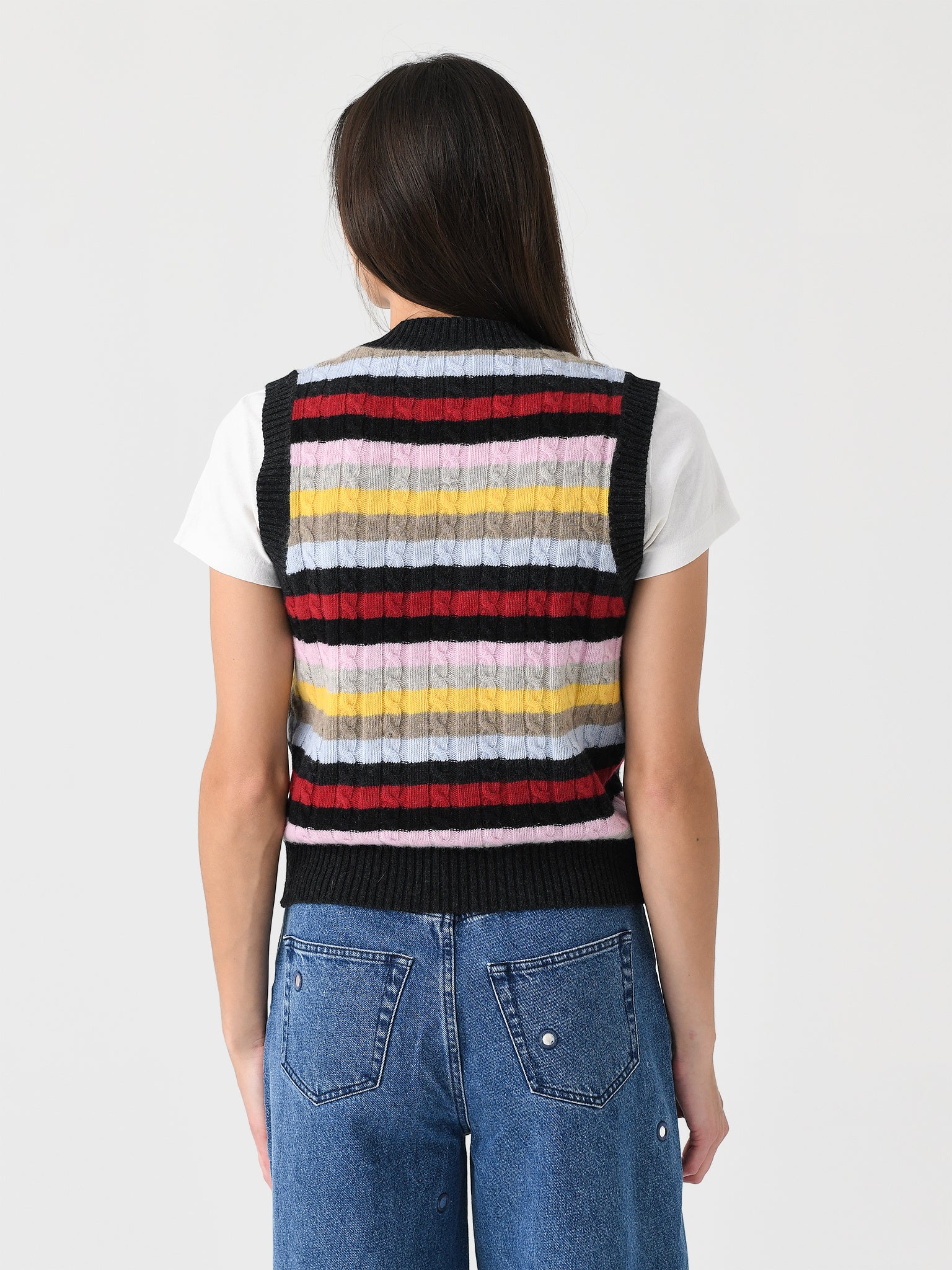 GANNI Women's Striped Vest - Image 4