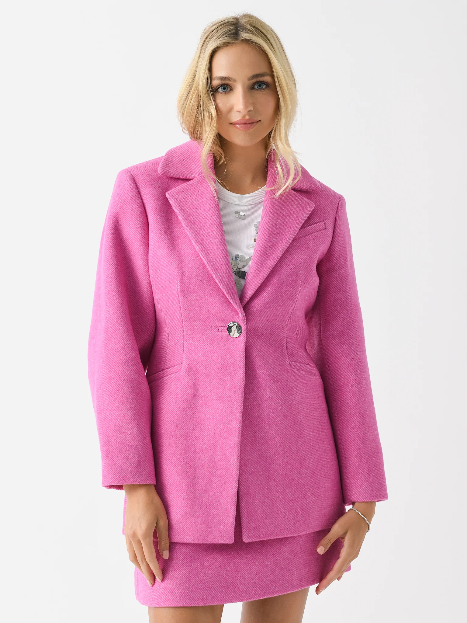 GANNI Women's Twill Wool Suiting Fitted Blazer - Image 2