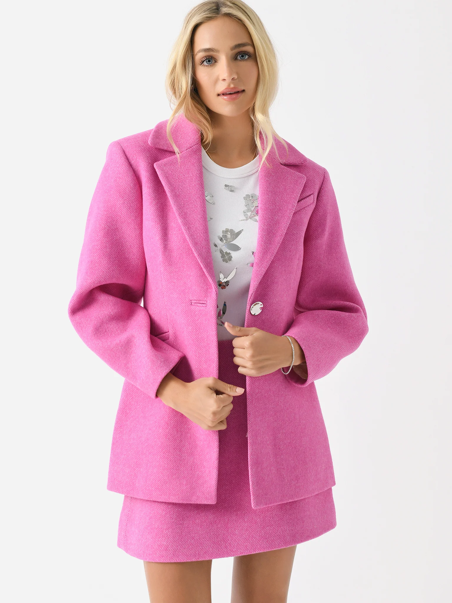 GANNI Women's Twill Wool Suiting Fitted Blazer - Image 6