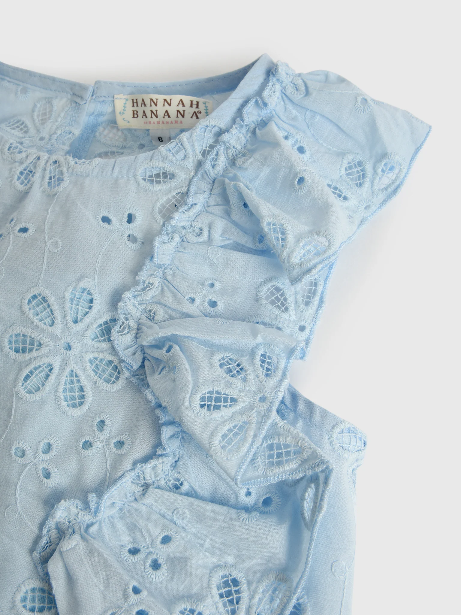 Hannah Banana Girls' Ruffle Eyelet Blouse - Image 2