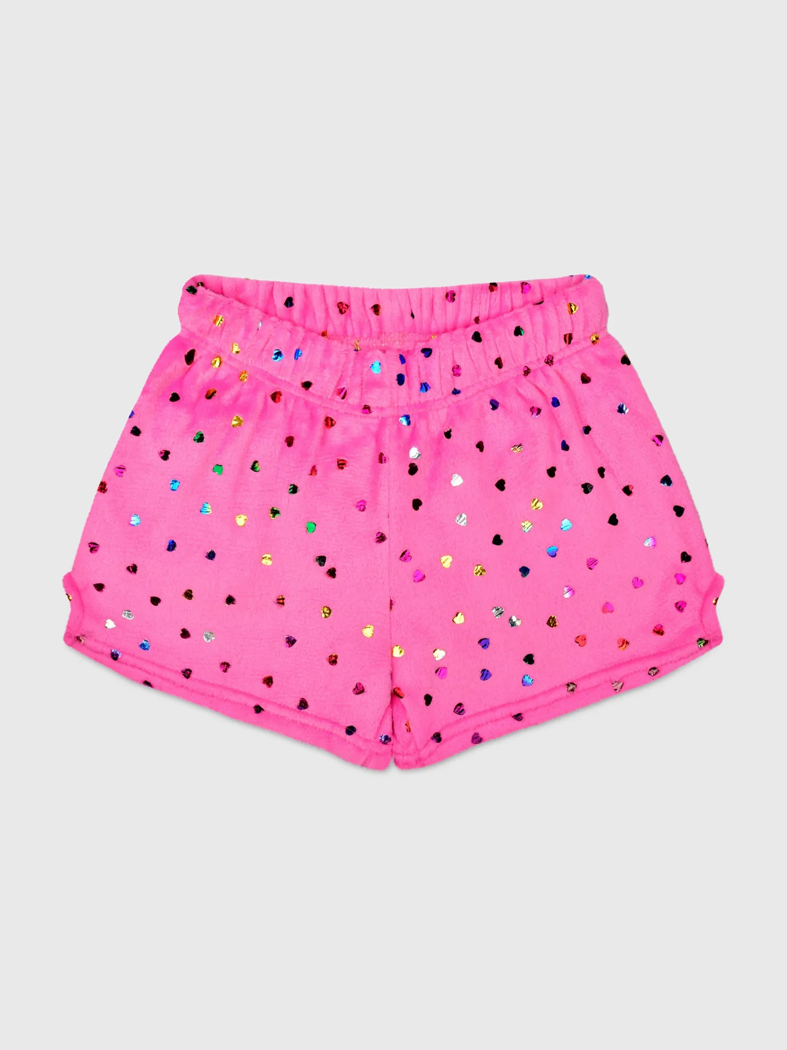 Iscream Girls' Foil Heart Plush Short