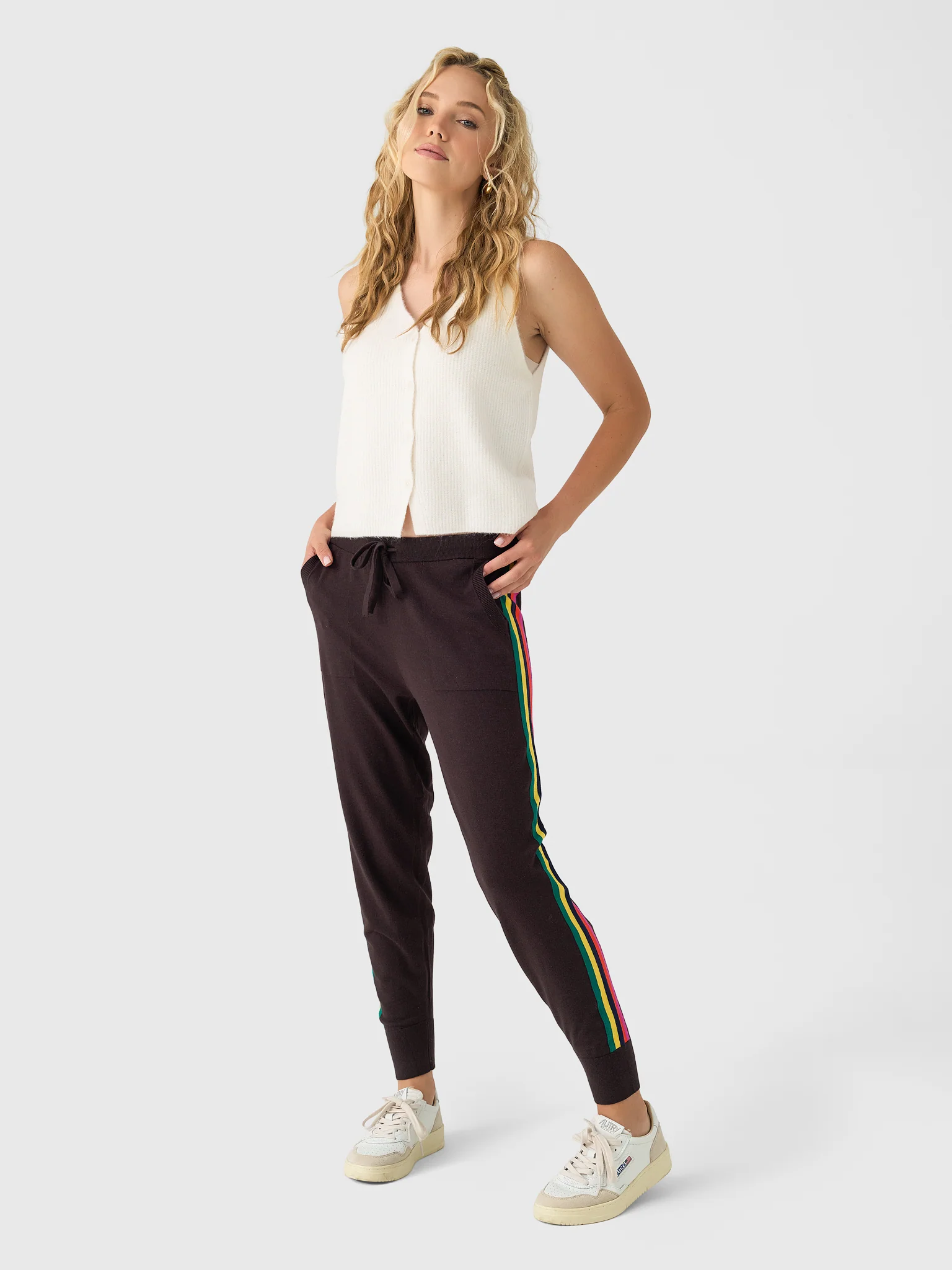 Eche Women's Solid Striped Jogger - Image 2