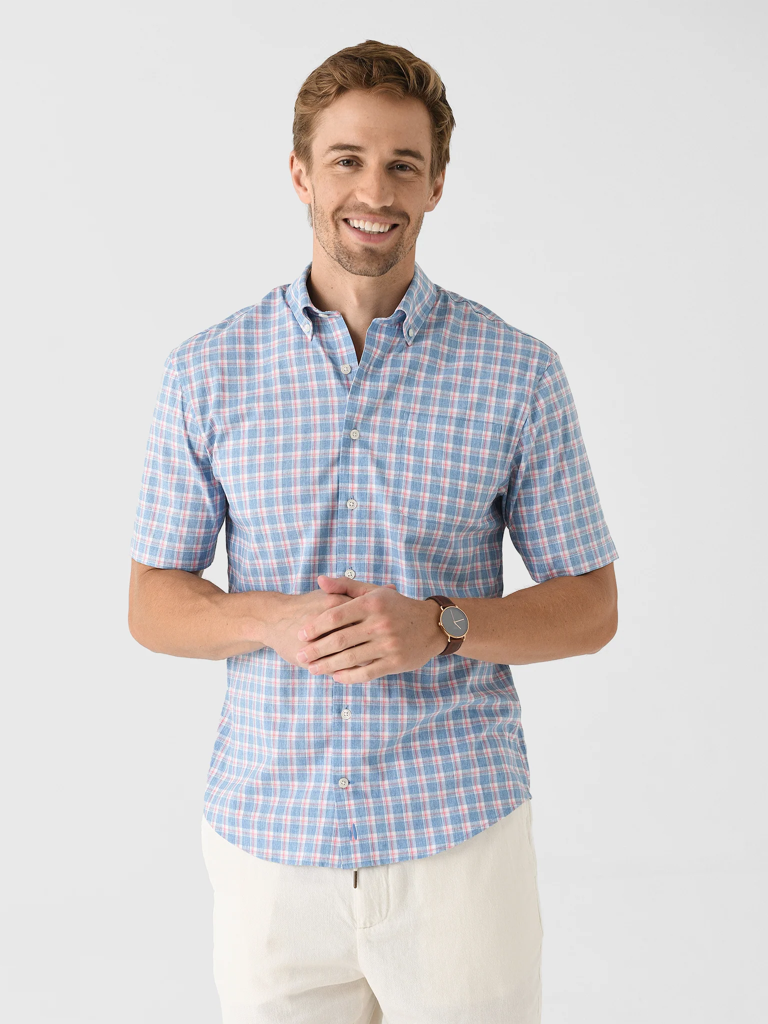 Johnnie-O Men's Dane Short Sleeve Performance Button-Down Shirt
