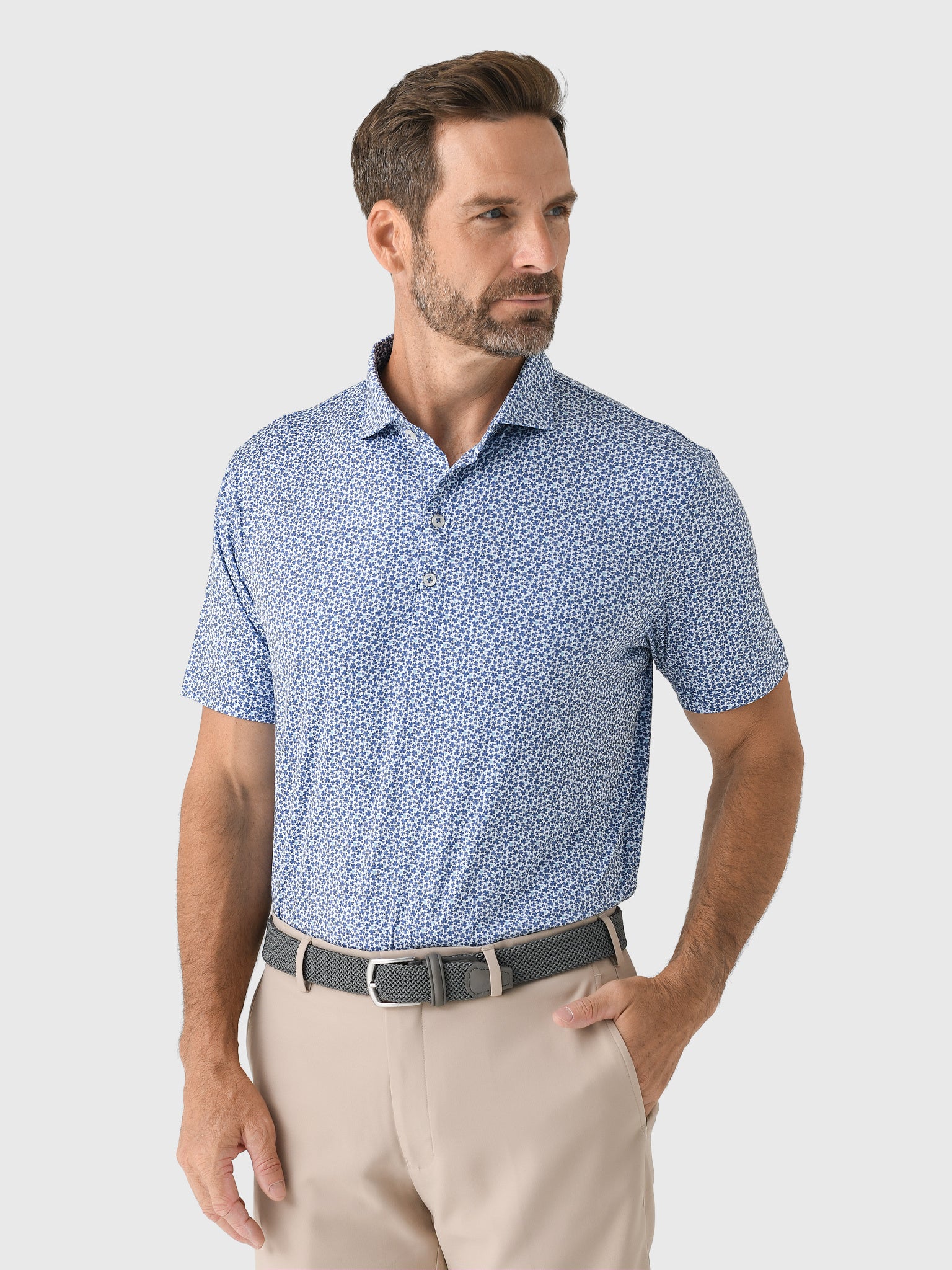Johnnie-O Men's Four Leaf Featherweight Performance Polo