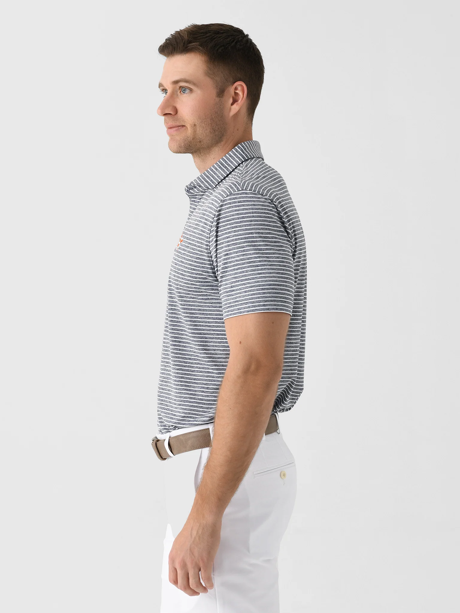 Johnnie-O Men's Houston Astros Clipper Striped Jersey Performance Polo - Image 3
