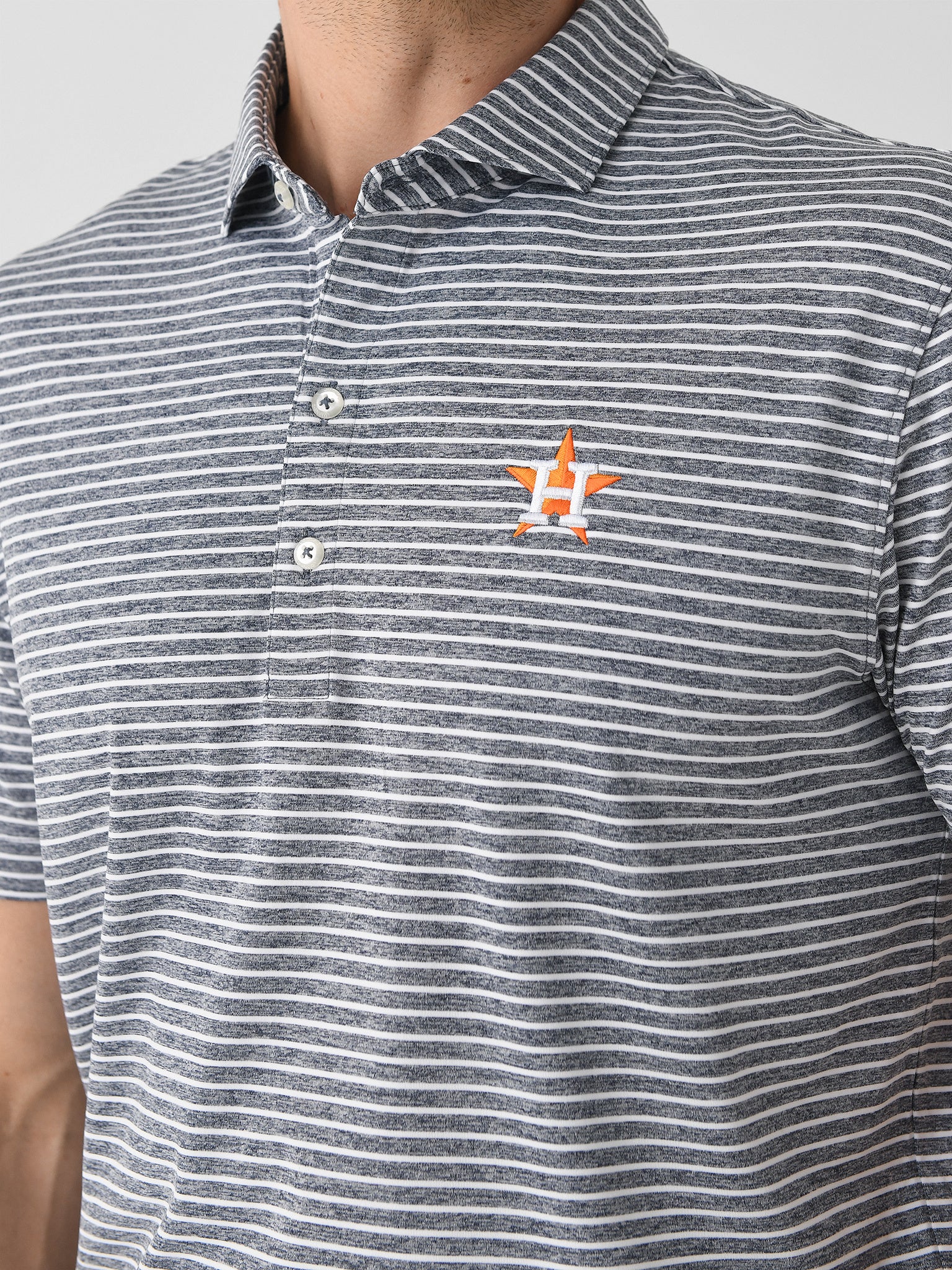 Johnnie-O Men's Houston Astros Clipper Striped Jersey Performance Polo - Image 5