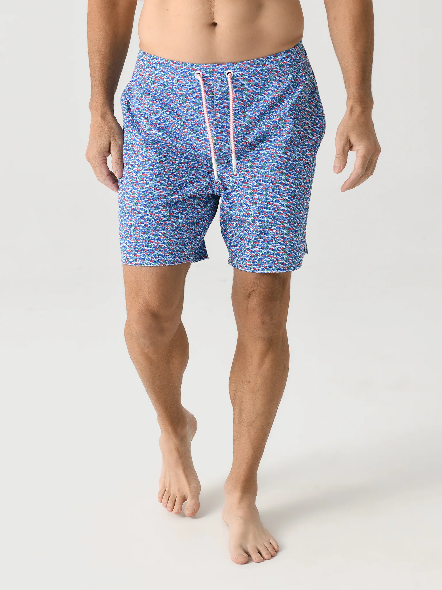 Johnnie-O Men's Red Fin Blue Fin Swim Trunk