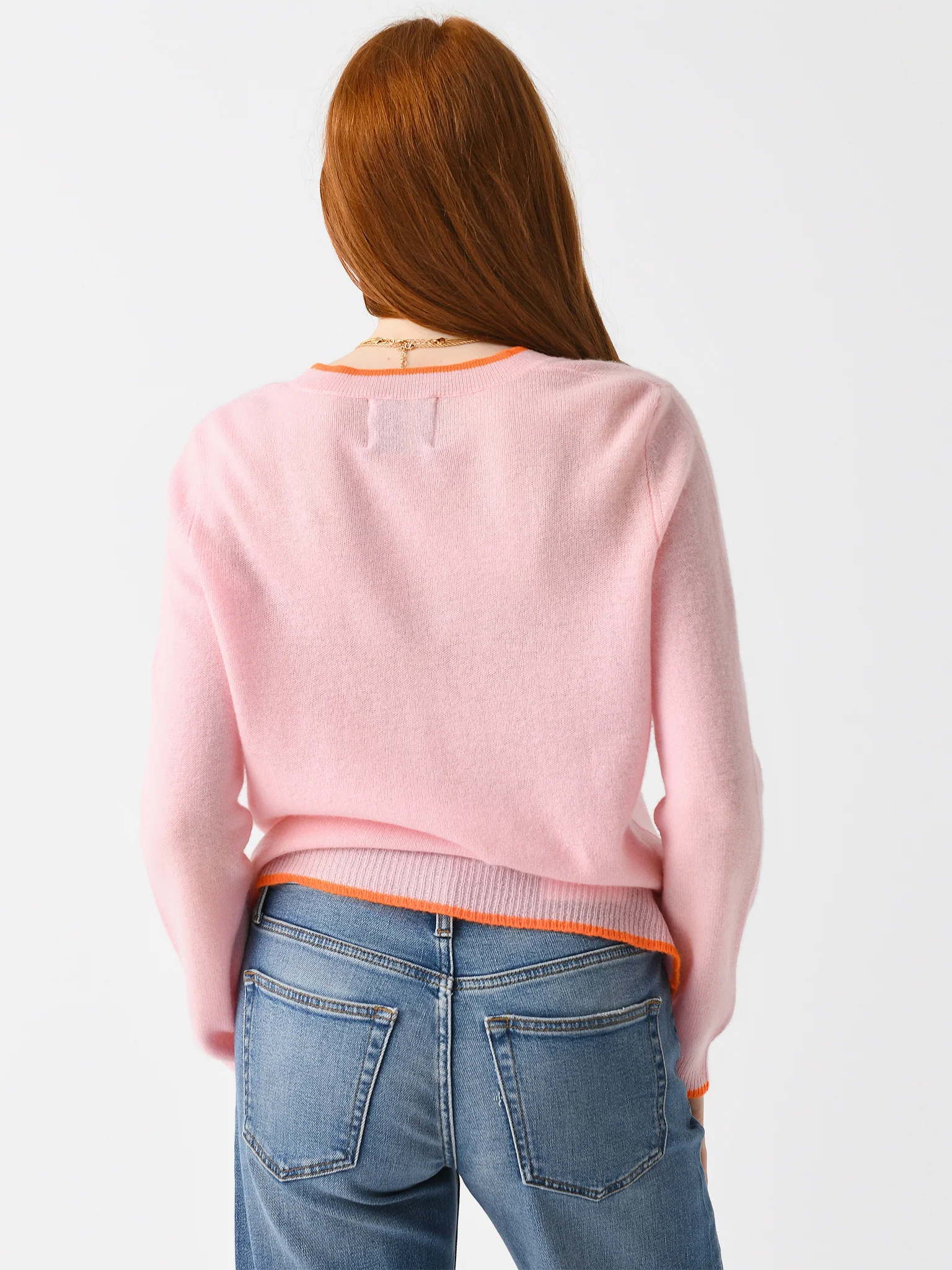 Jumper 1234 Women's Contrast Tip Cashmere Cardigan - Image 4