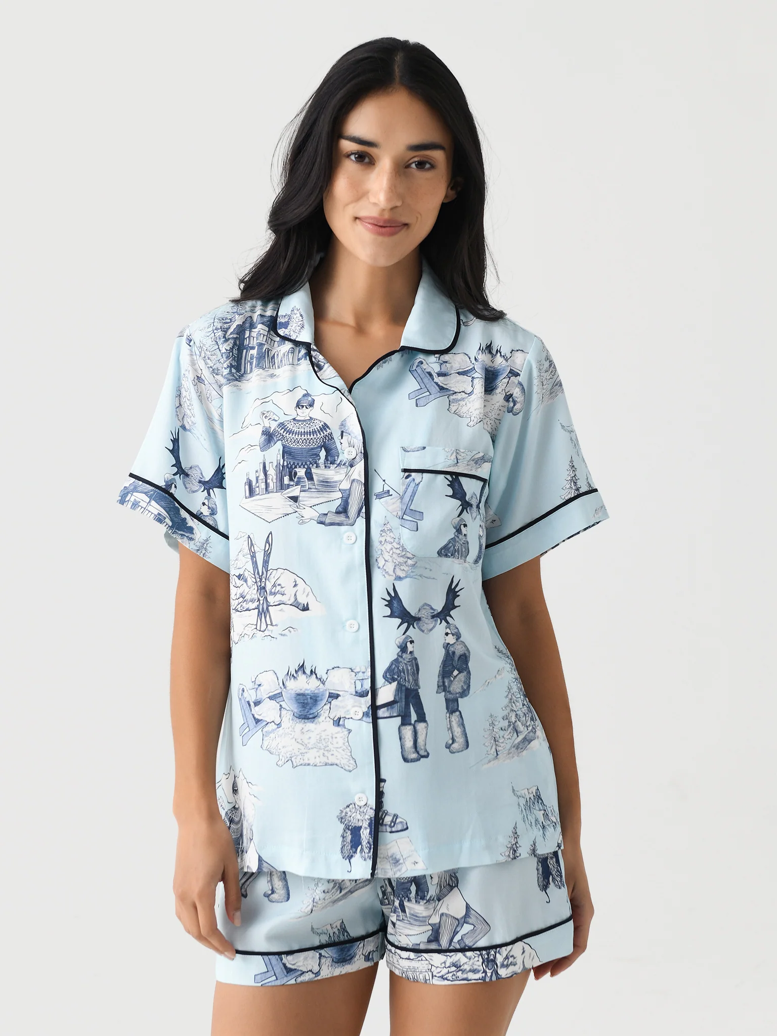 Katie Kime Women's Aprés Ski Toile Pajama Set