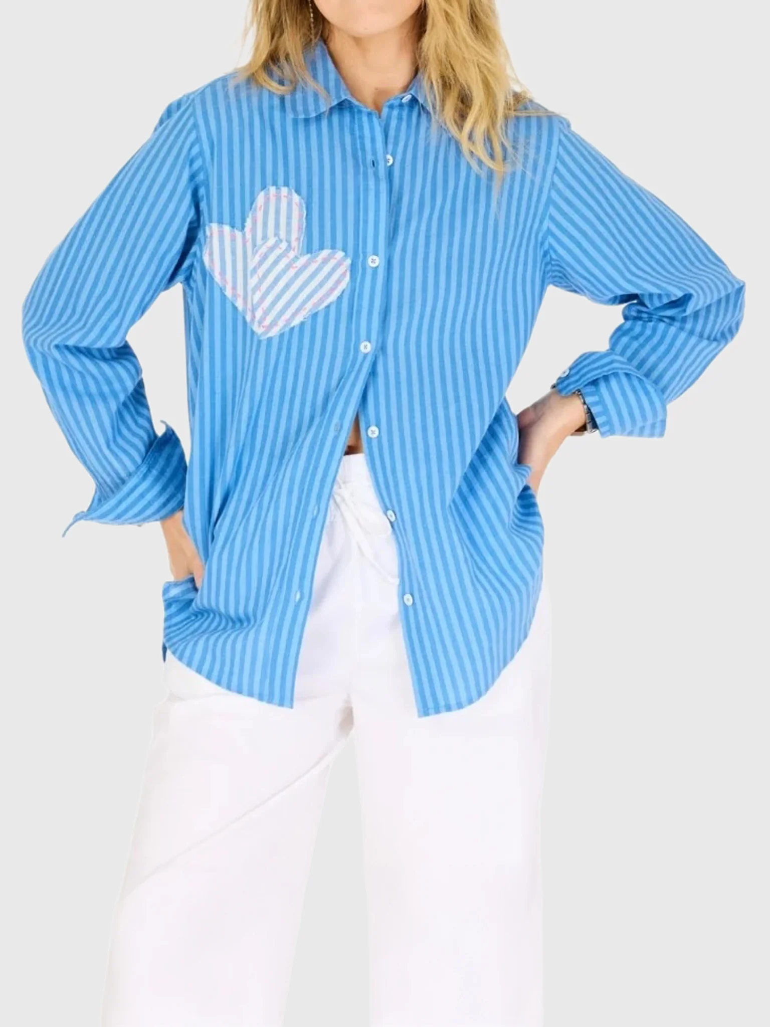 Kerri Rosenthal Women's Mia Stripe Patchwork Shirt