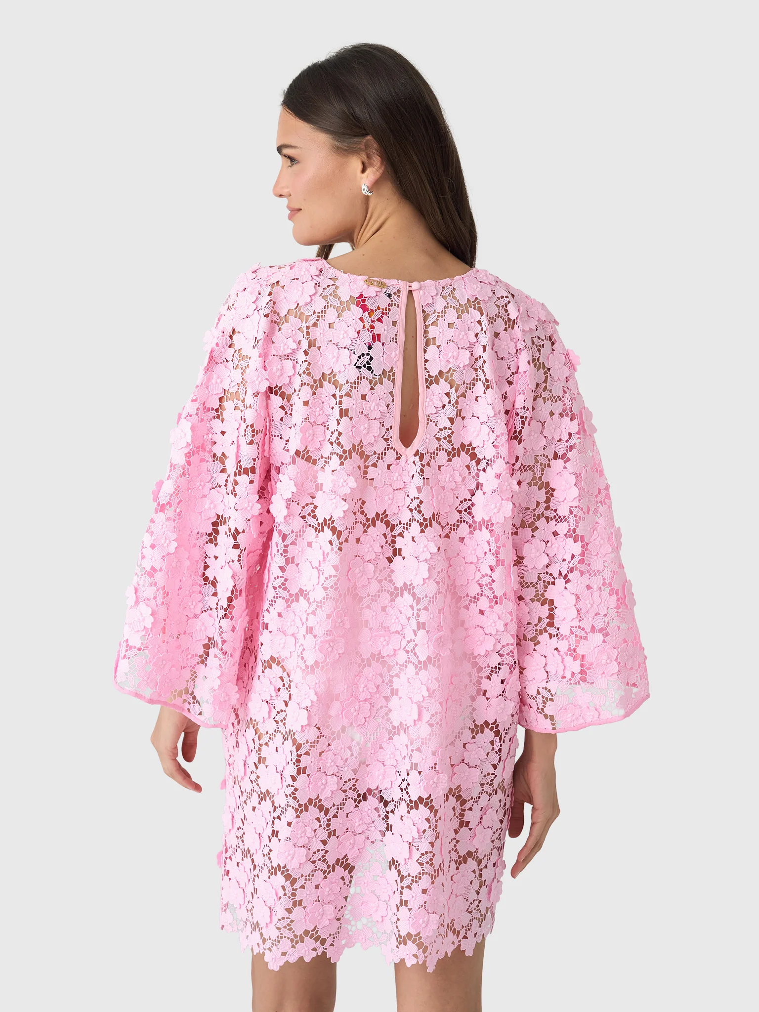 La Vie Women's Floral Lace Mini Caftan - Image 4