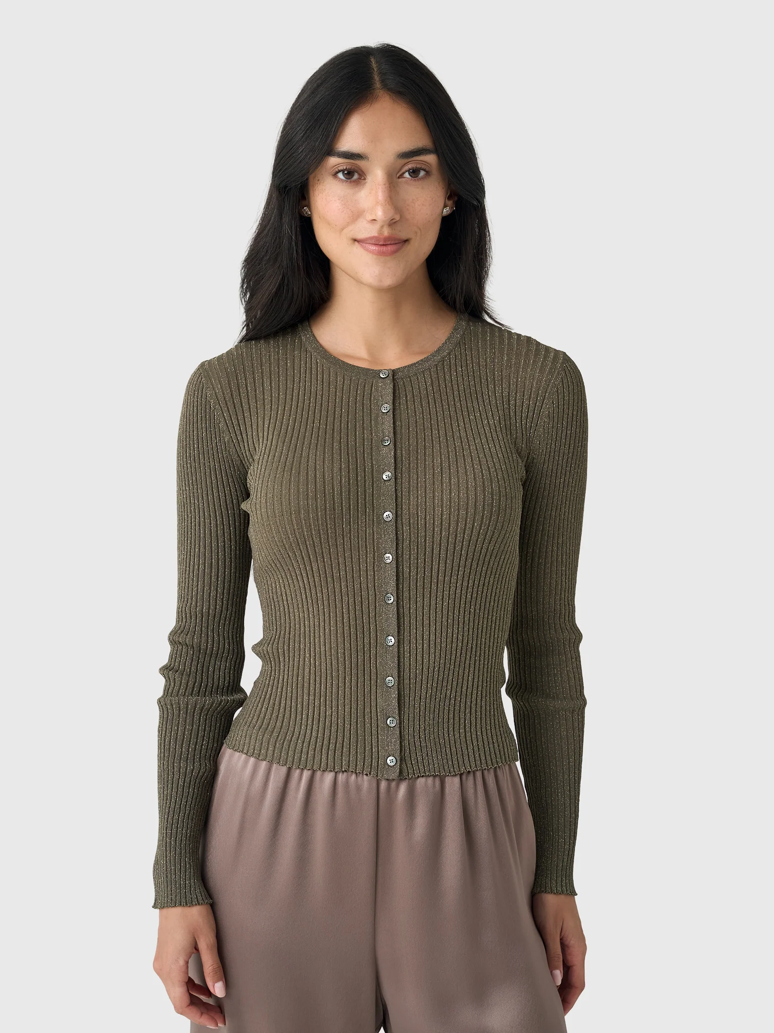 Leset Women's Blake Rib Crew Cardigan