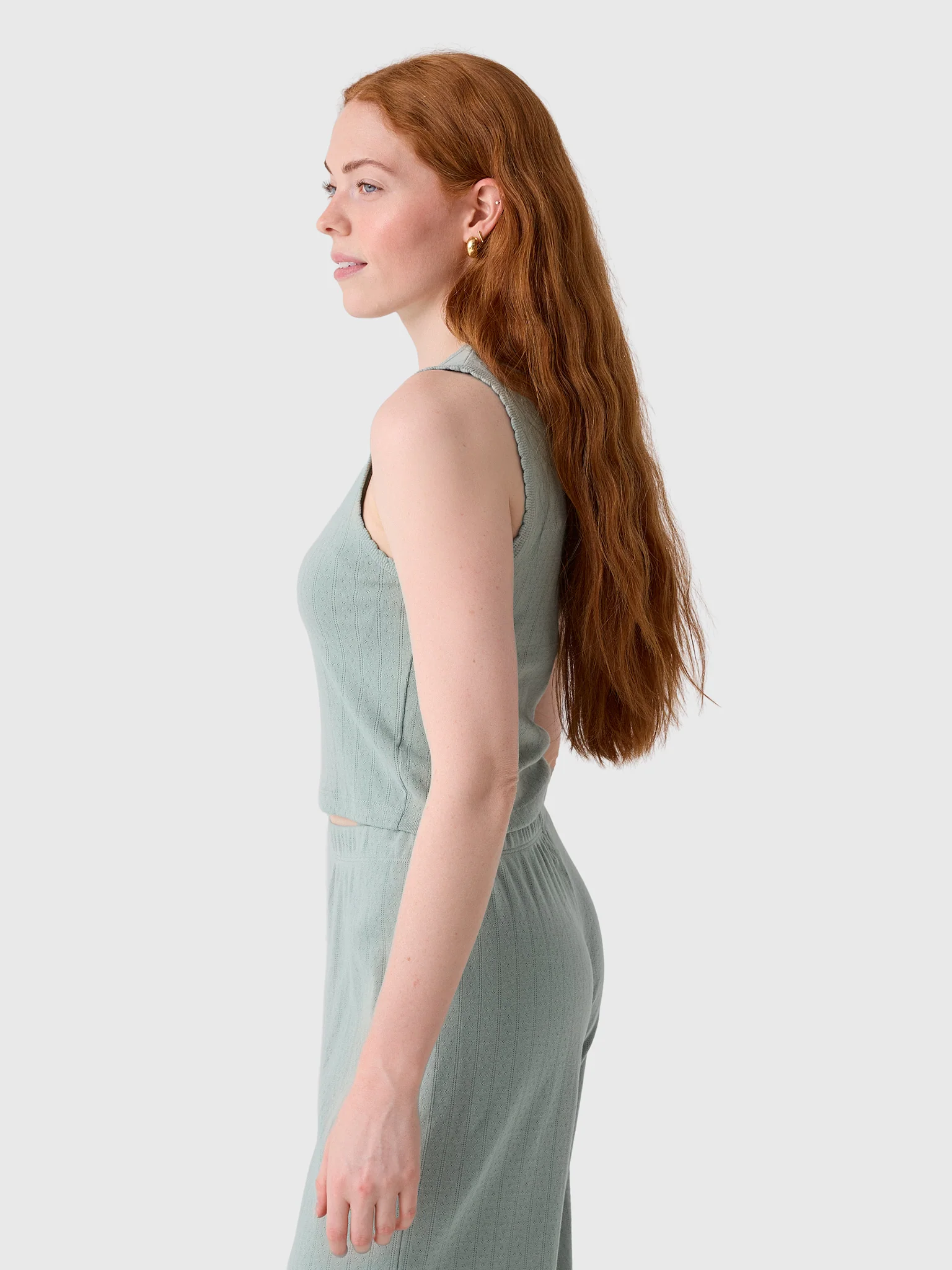 Leset Women's Pointelle Sleeveless Crew - Image 3