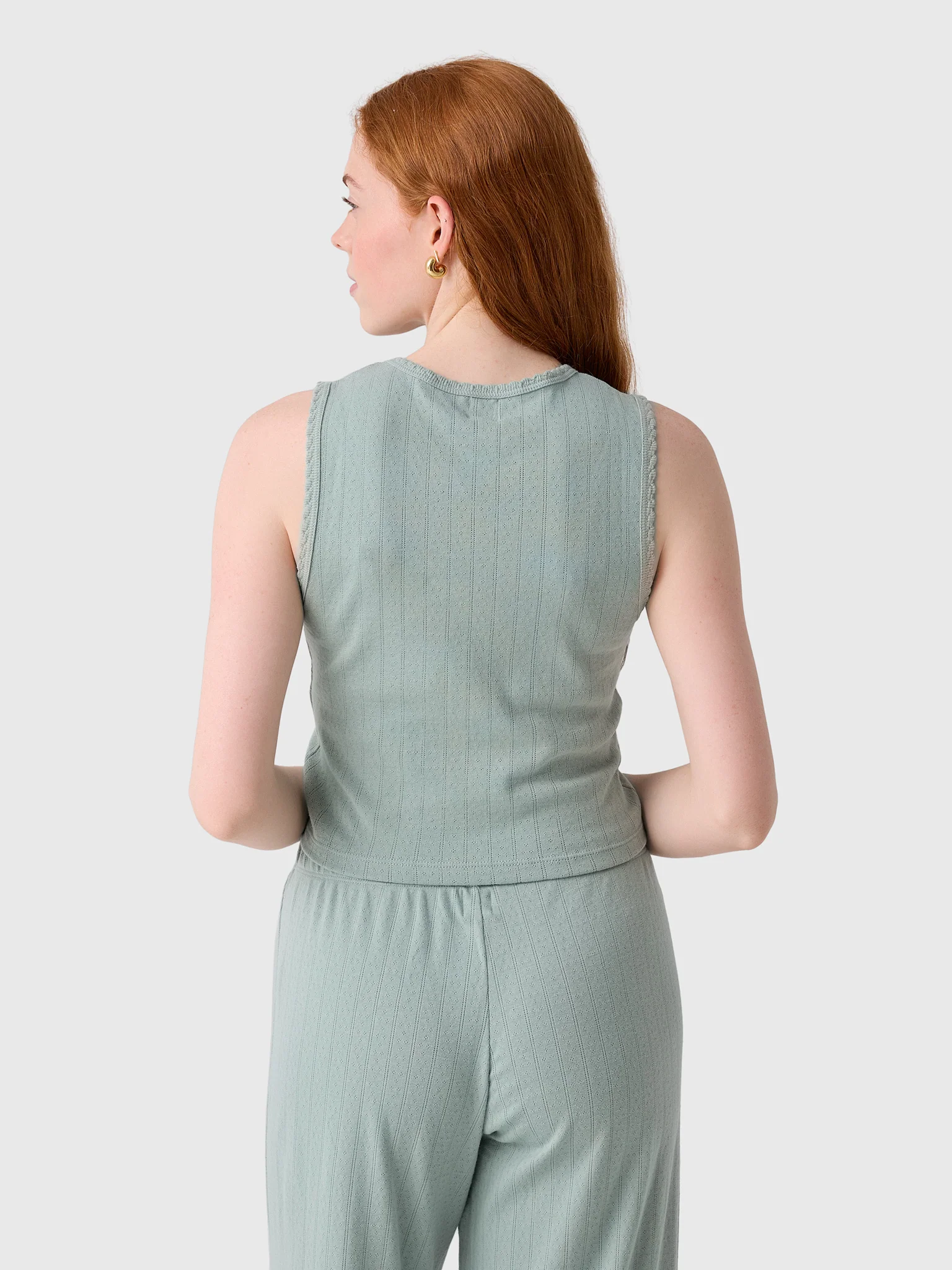 Leset Women's Pointelle Sleeveless Crew - Image 4