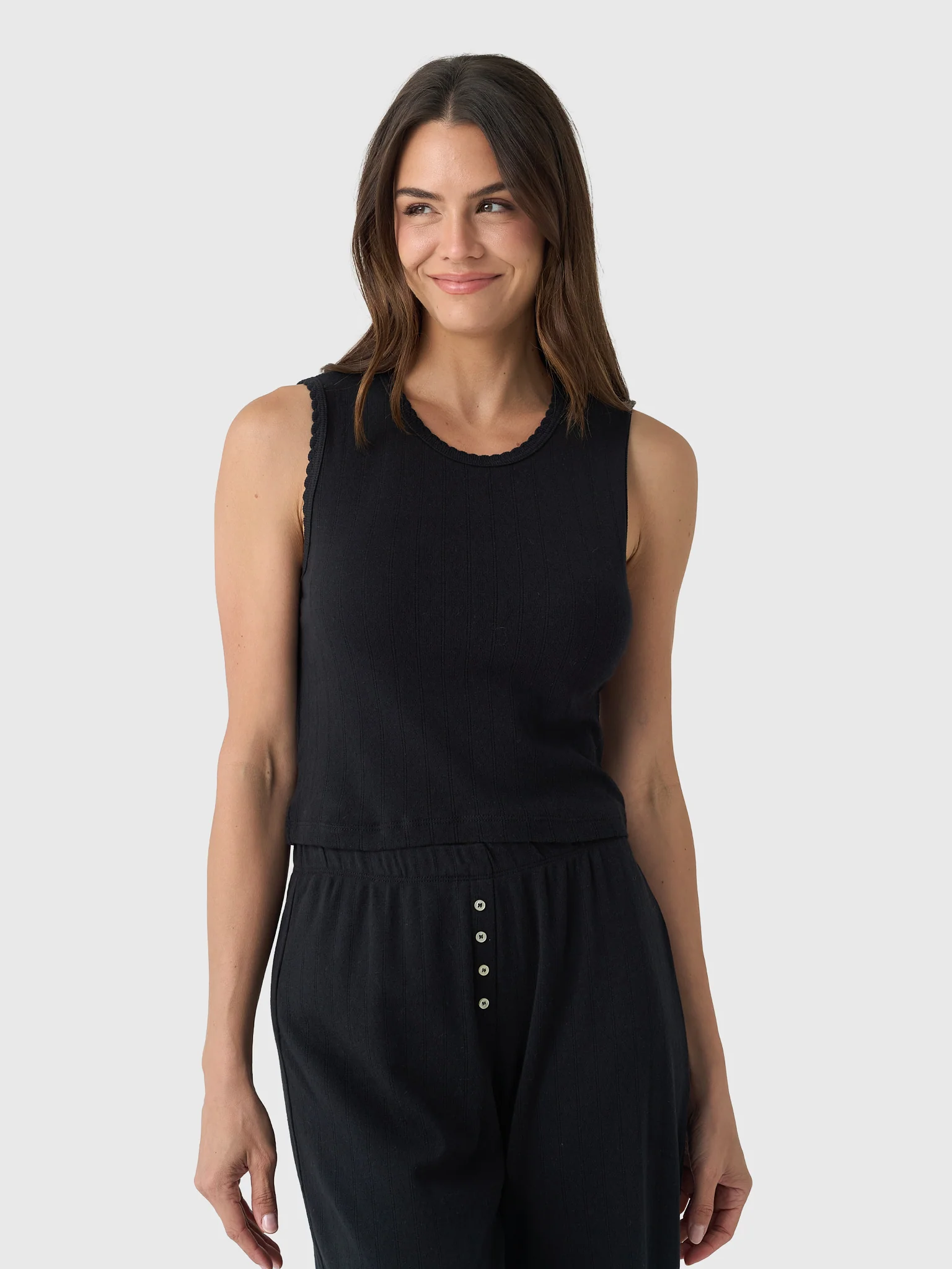 Leset Women's Pointelle Sleeveless Crew - Image 6