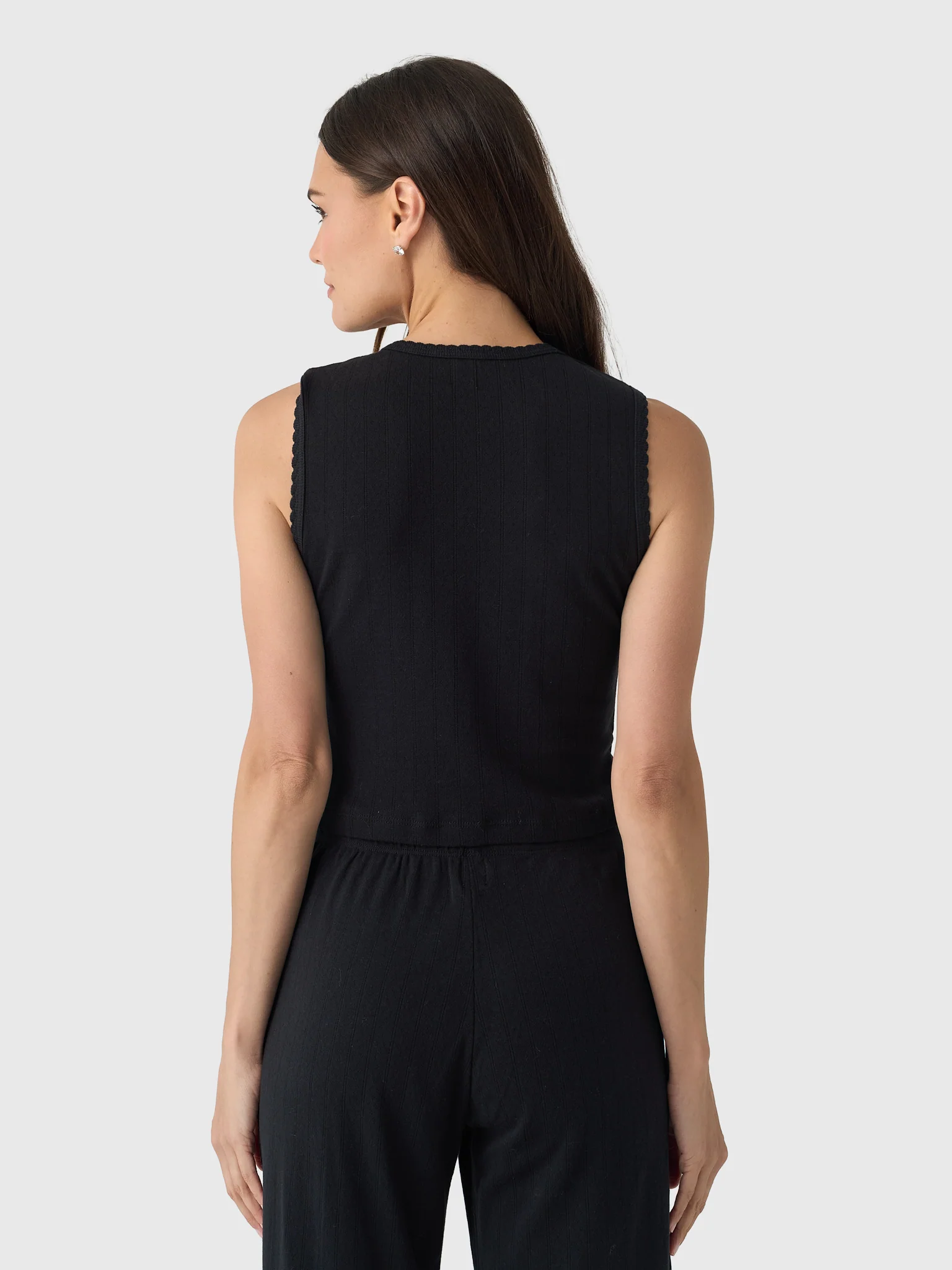 Leset Women's Pointelle Sleeveless Crew - Image 9