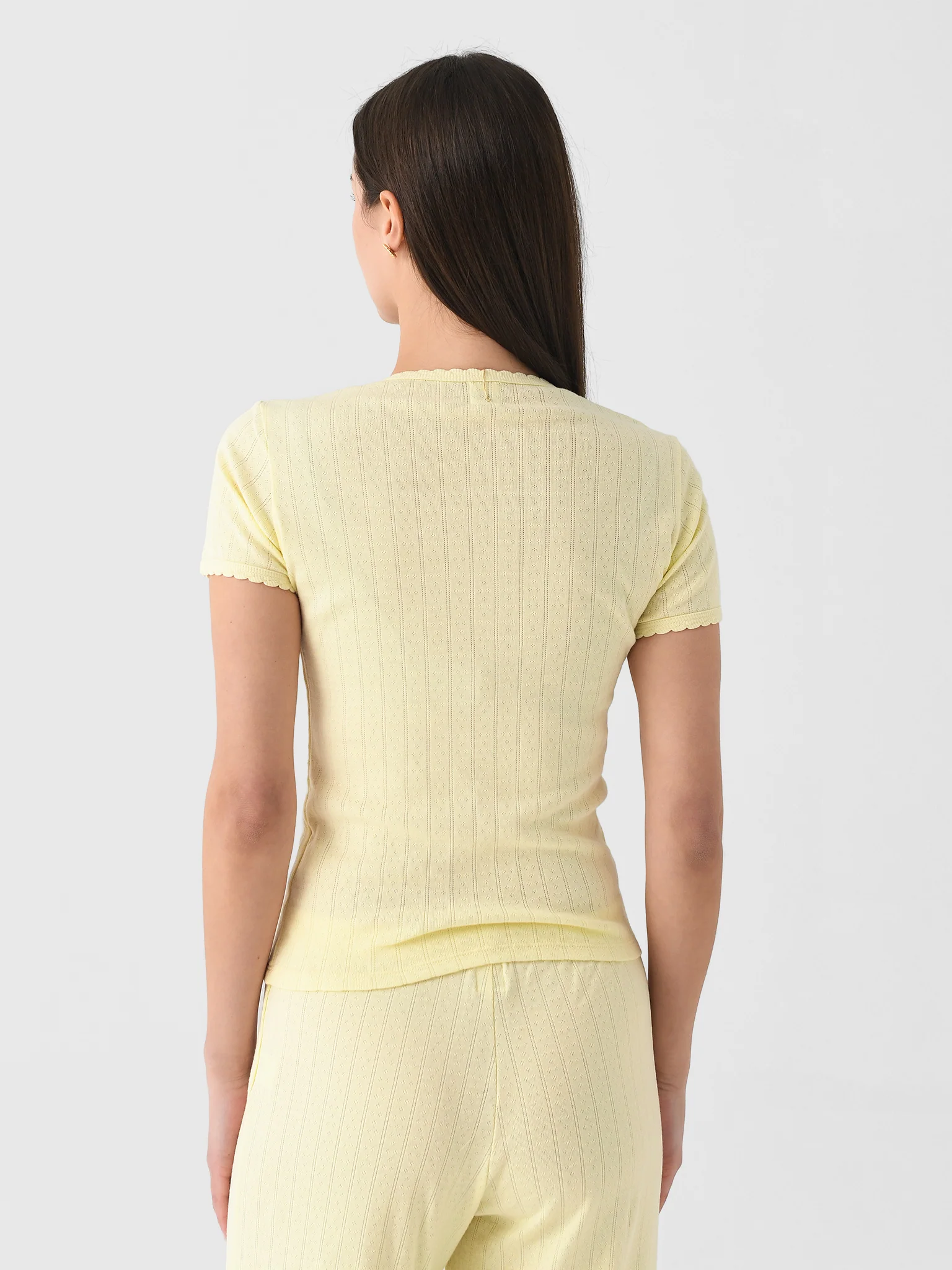 Leset Women's Pointelle Slim Fit Tee - Image 11
