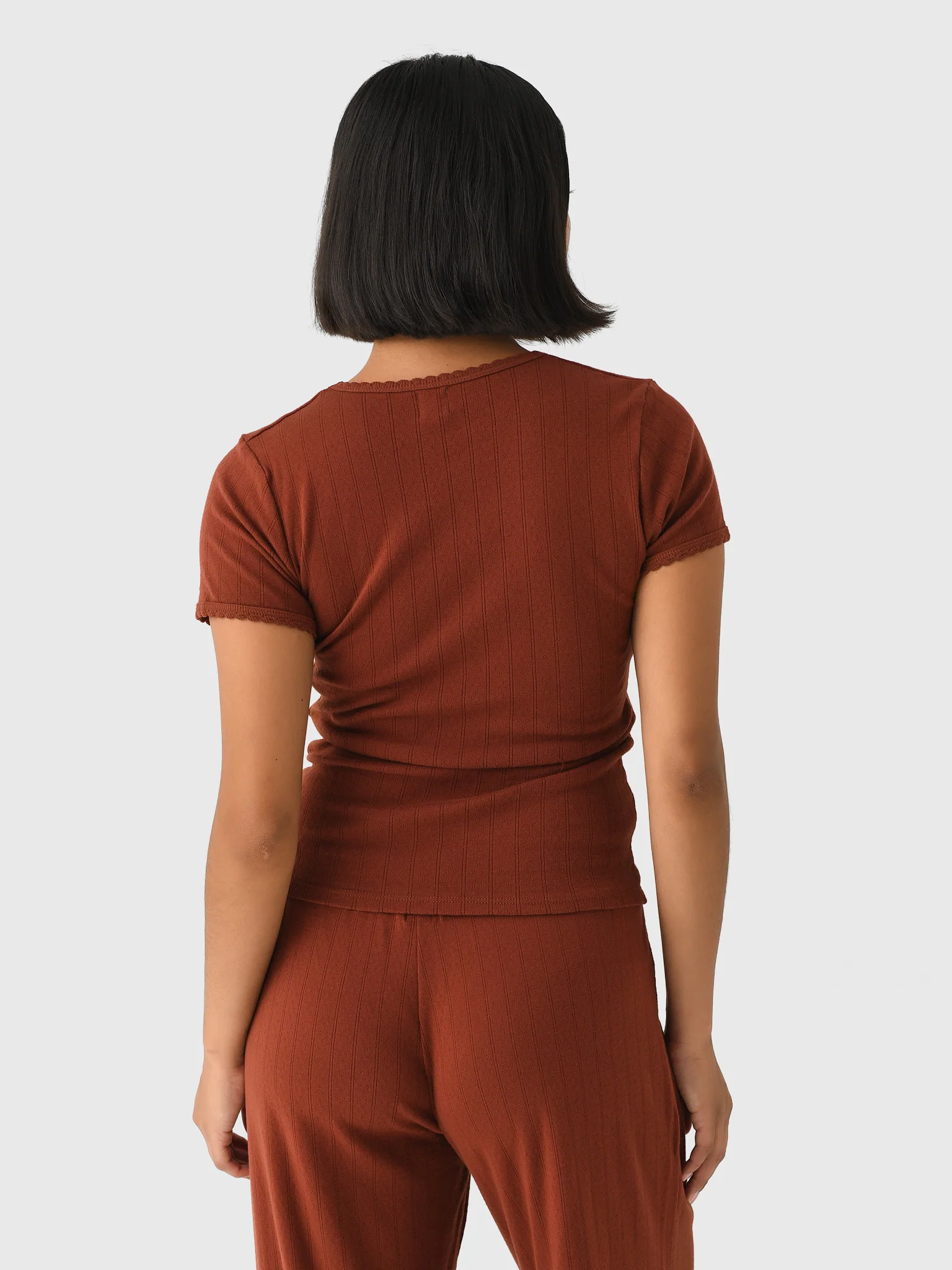 Leset Women's Pointelle Slim Fit Tee - Image 16