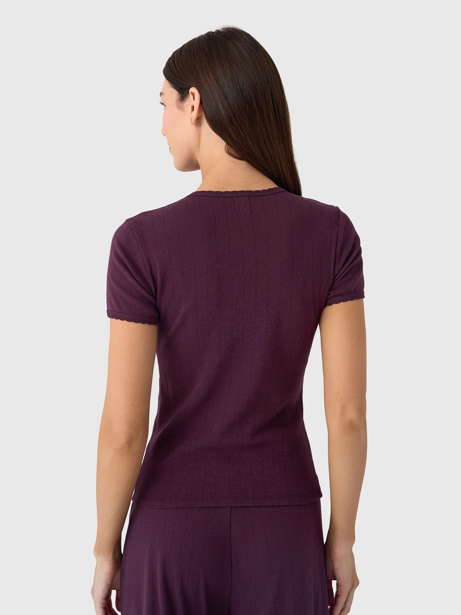 Leset Women's Pointelle Slim Fit Tee - Image 20