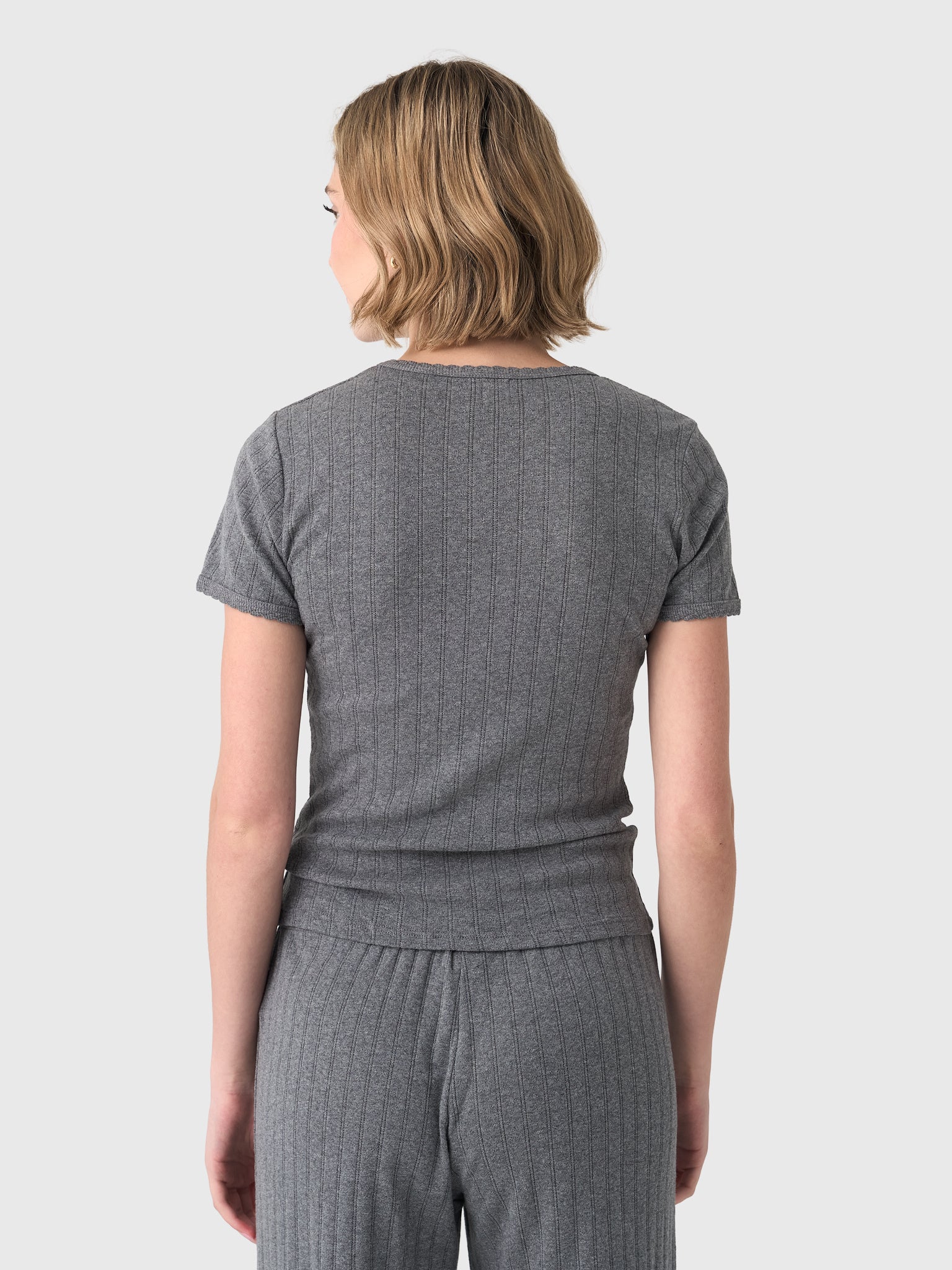 Leset Women's Pointelle Slim Fit Tee - Image 24