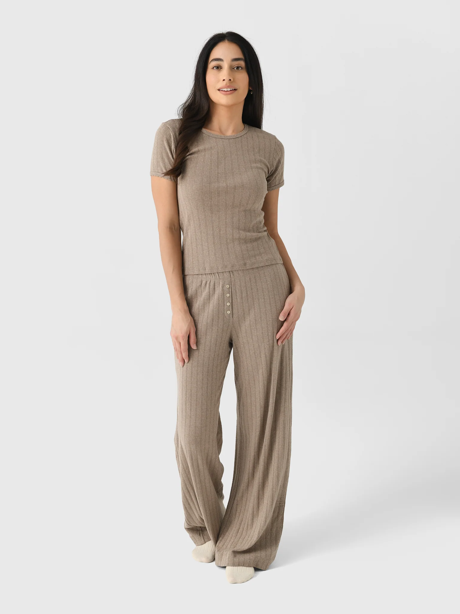 Leset Women's Pointelle Slim Fit Tee - Image 5