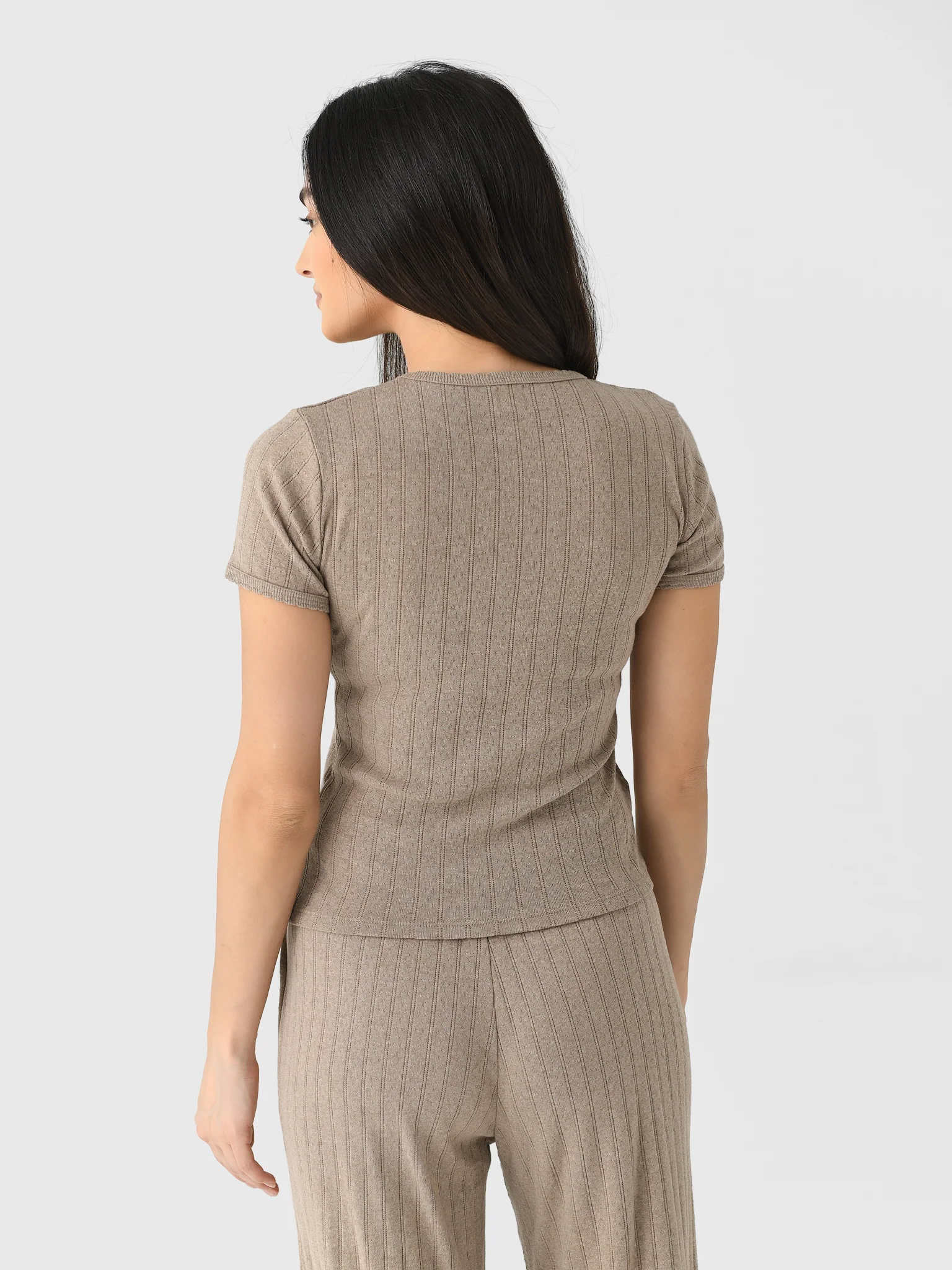 Leset Women's Pointelle Slim Fit Tee - Image 6