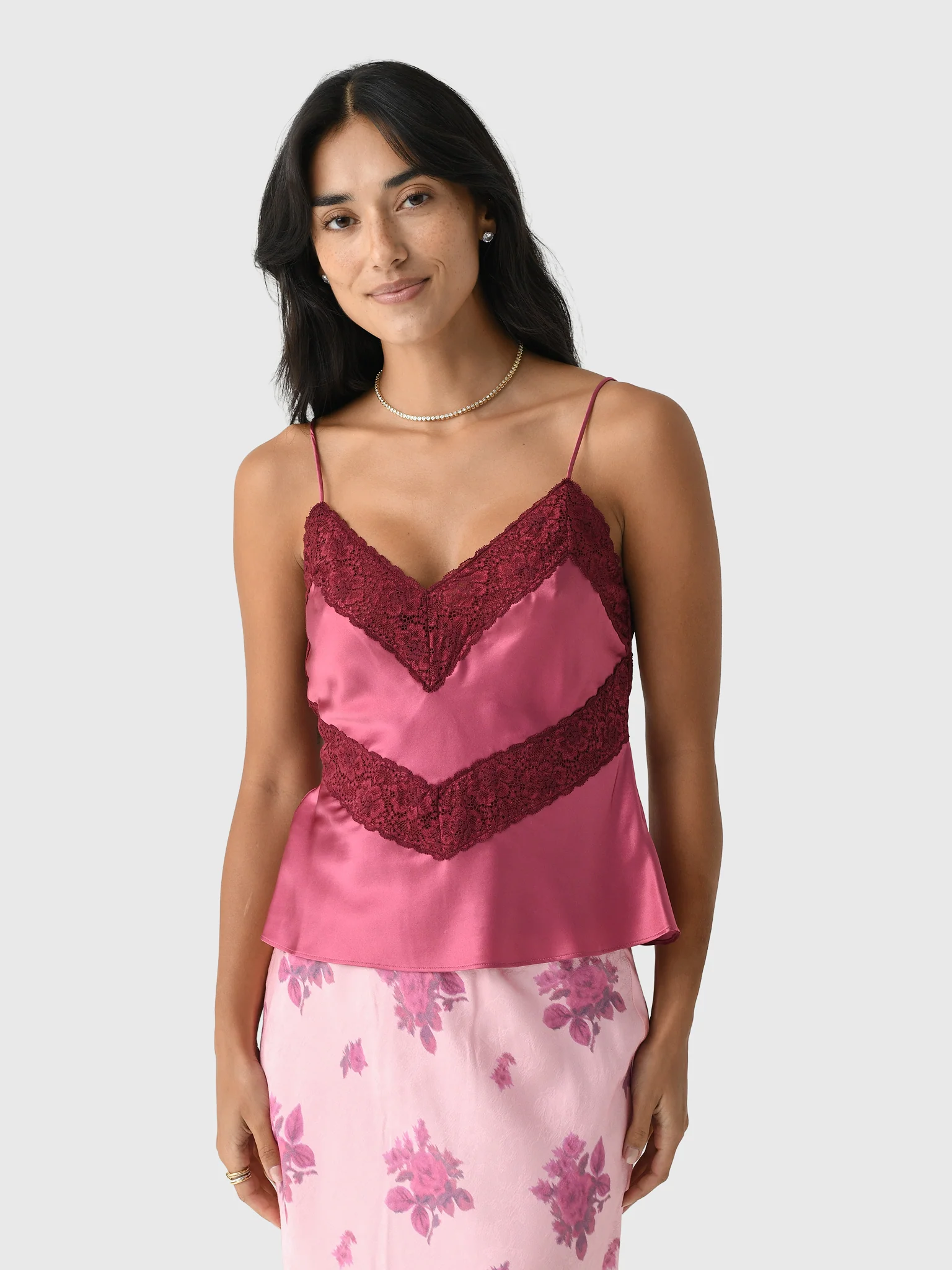 LoveShackFancy Women's Brimsley Silk Lace Cami Top
