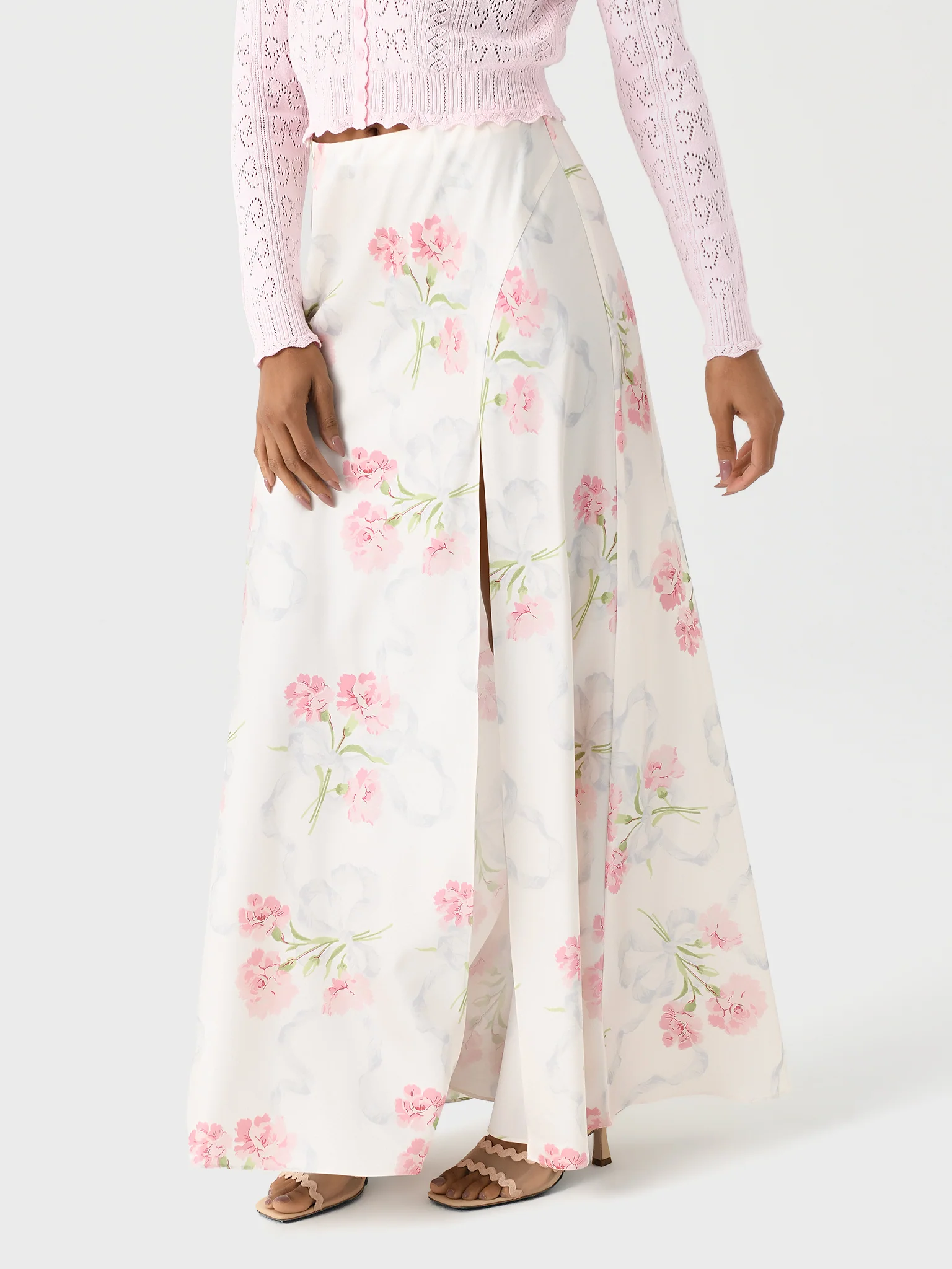LoveShackFancy Women's Connie Silk Floral Maxi Skirt - Image 3