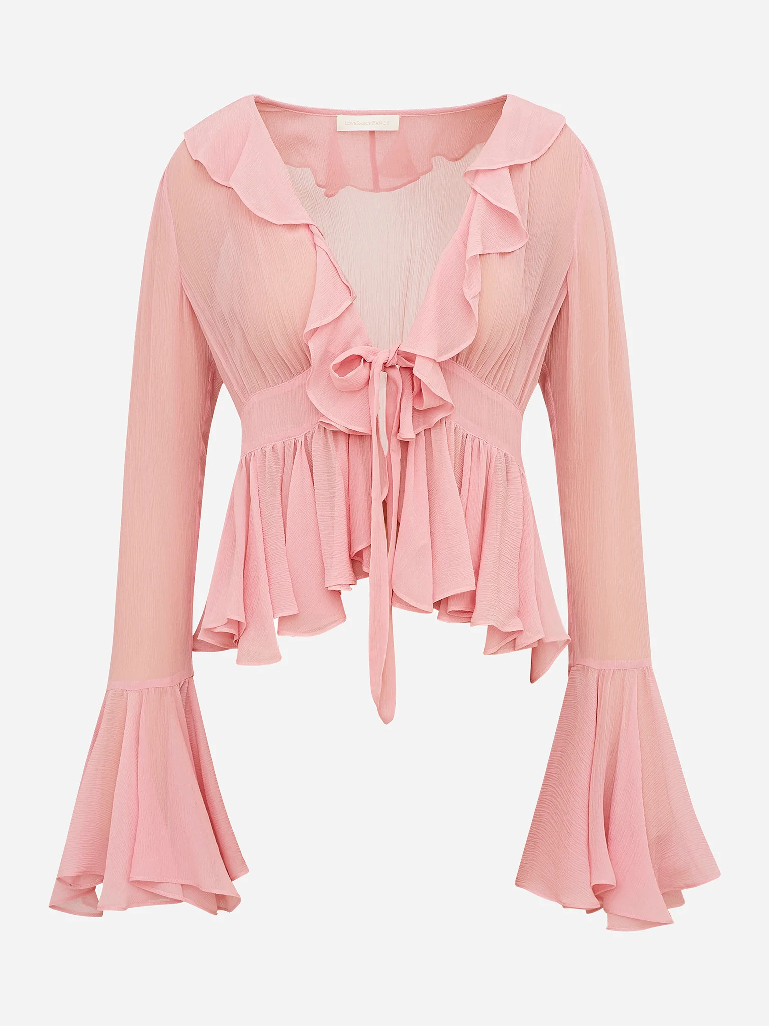 LoveShackFancy Women's Ovidia Bell Sleeve Top