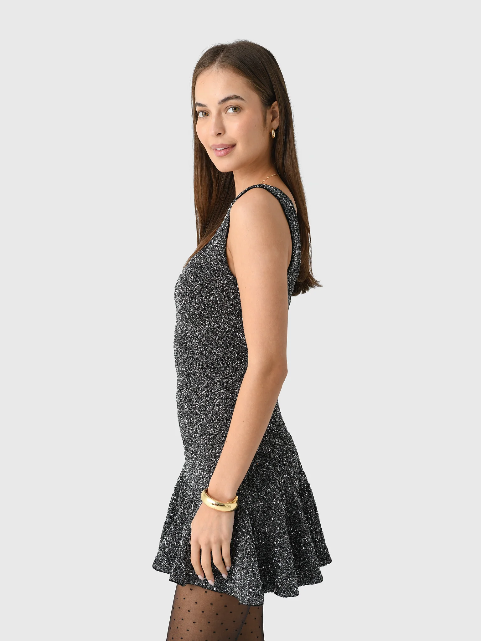 LoveShackFancy Women's Sarajane Sequin Stretch Knit Mini Dress - Image 3