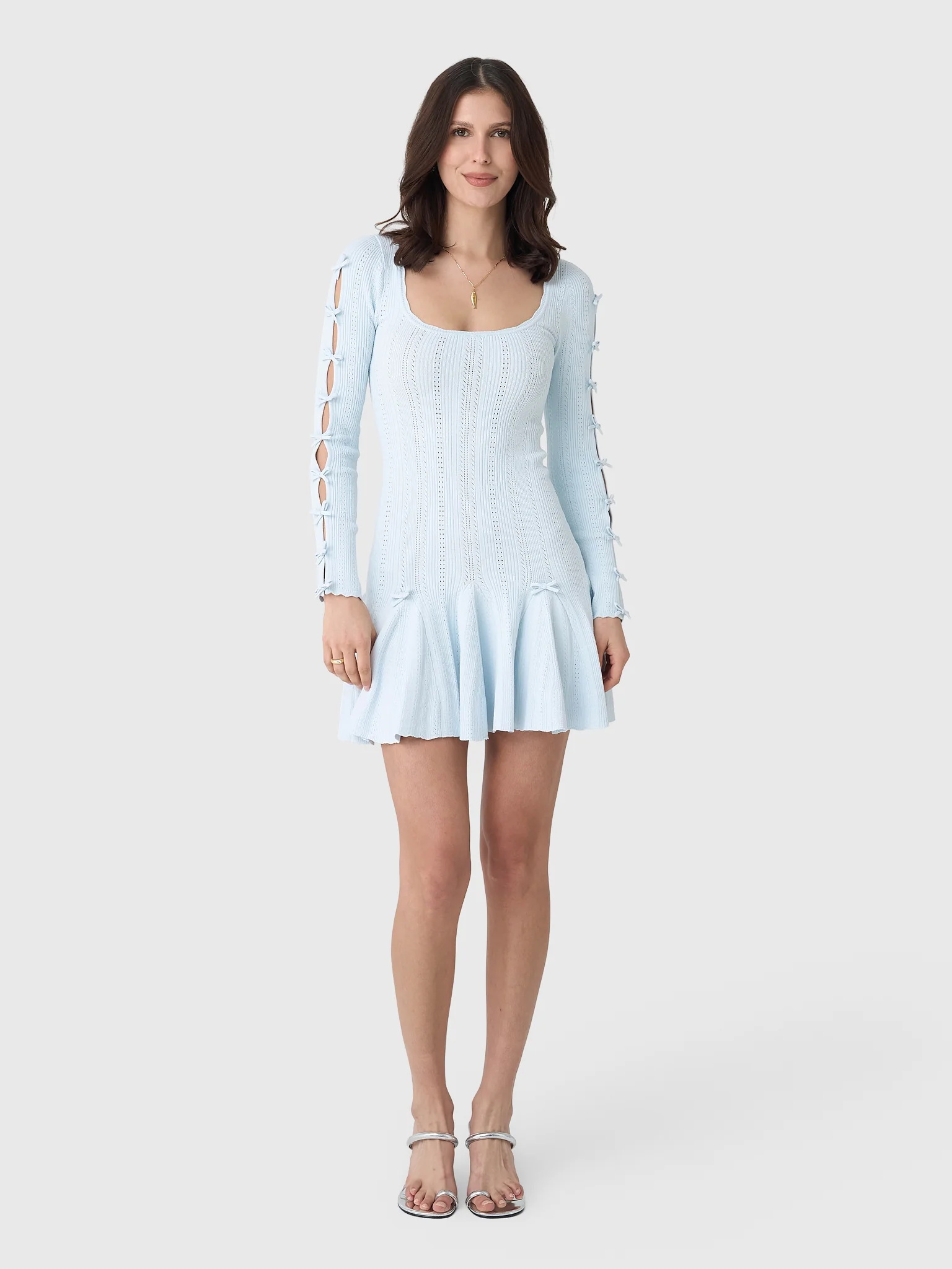 LoveShackFancy Women's Seychelle Ribbed Pointelle Mini Dress - Image 2