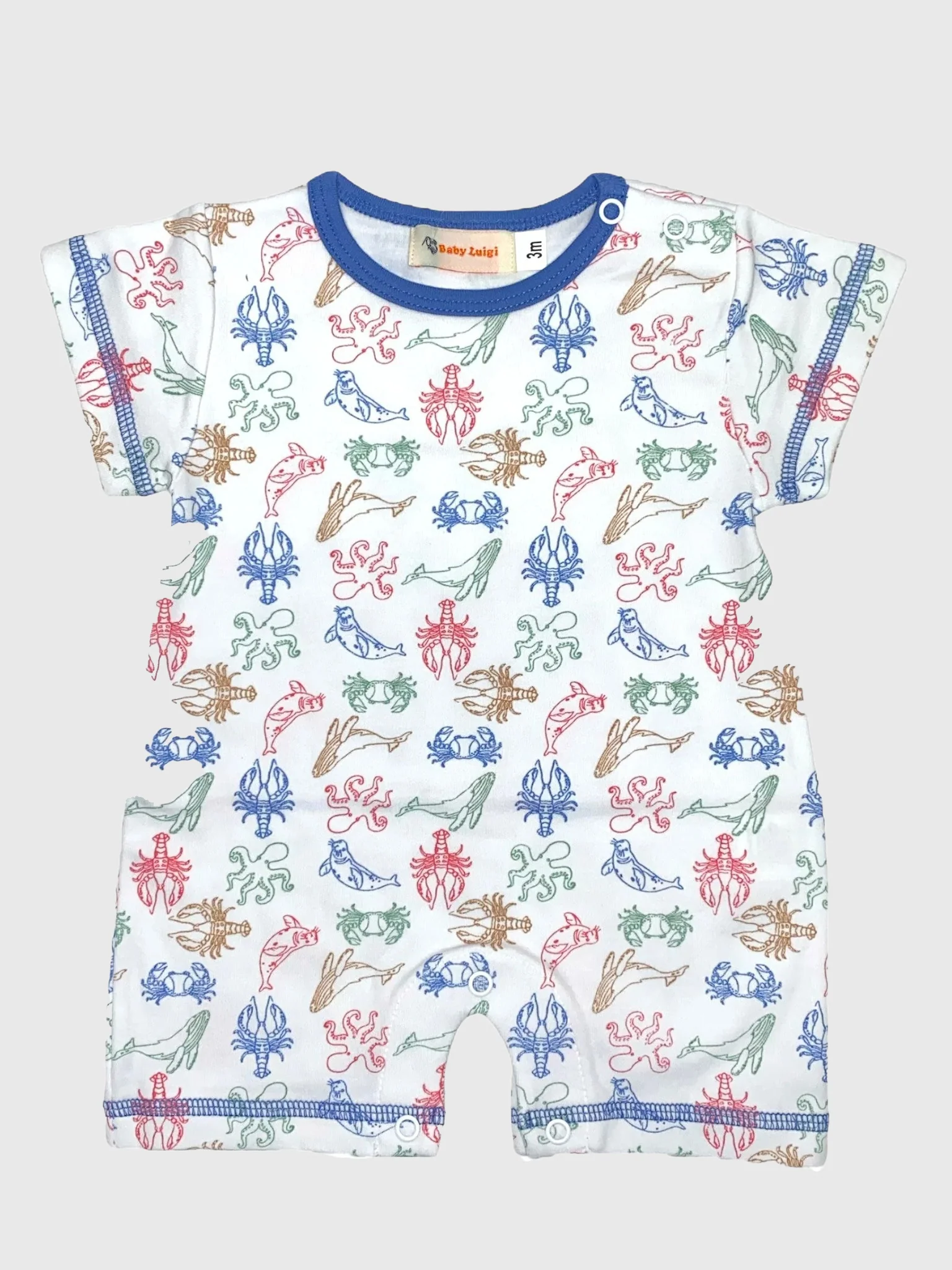 Luigi Baby Boys' Sea Life Print Romper