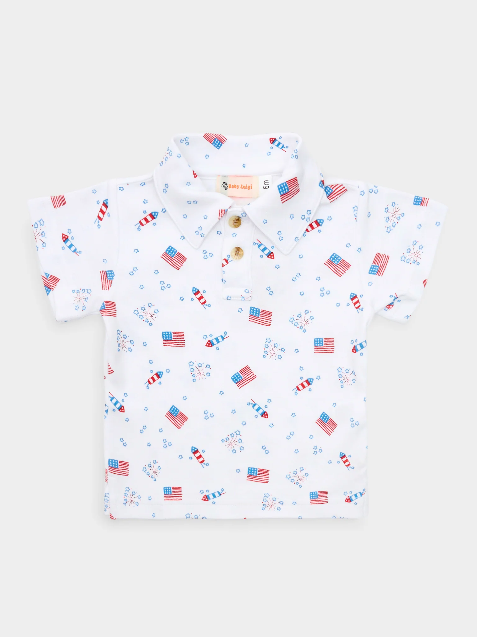 Luigi Boys' Flag & Firework Polo - Image 3