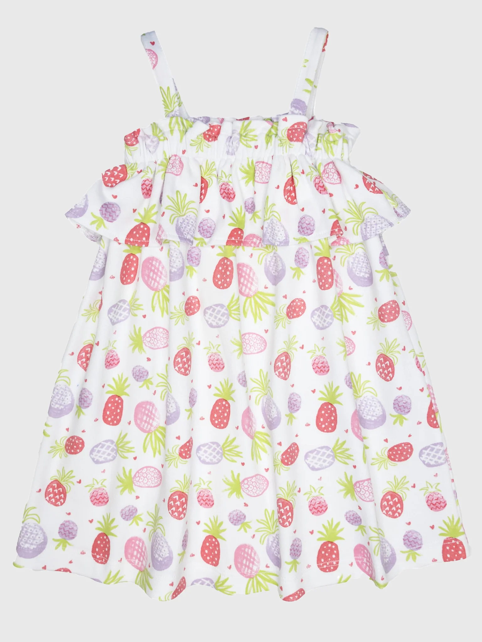 Luigi Girls' Pineapple Print Dress