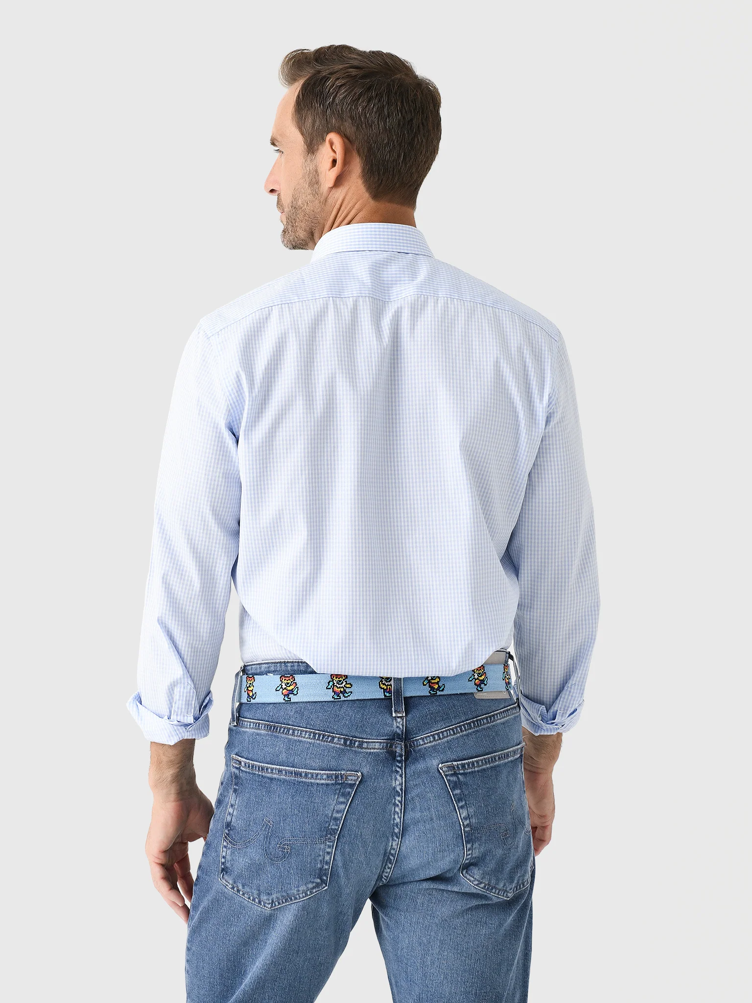Maria Santangelo Men's Gingham Woven Shirt - Image 4