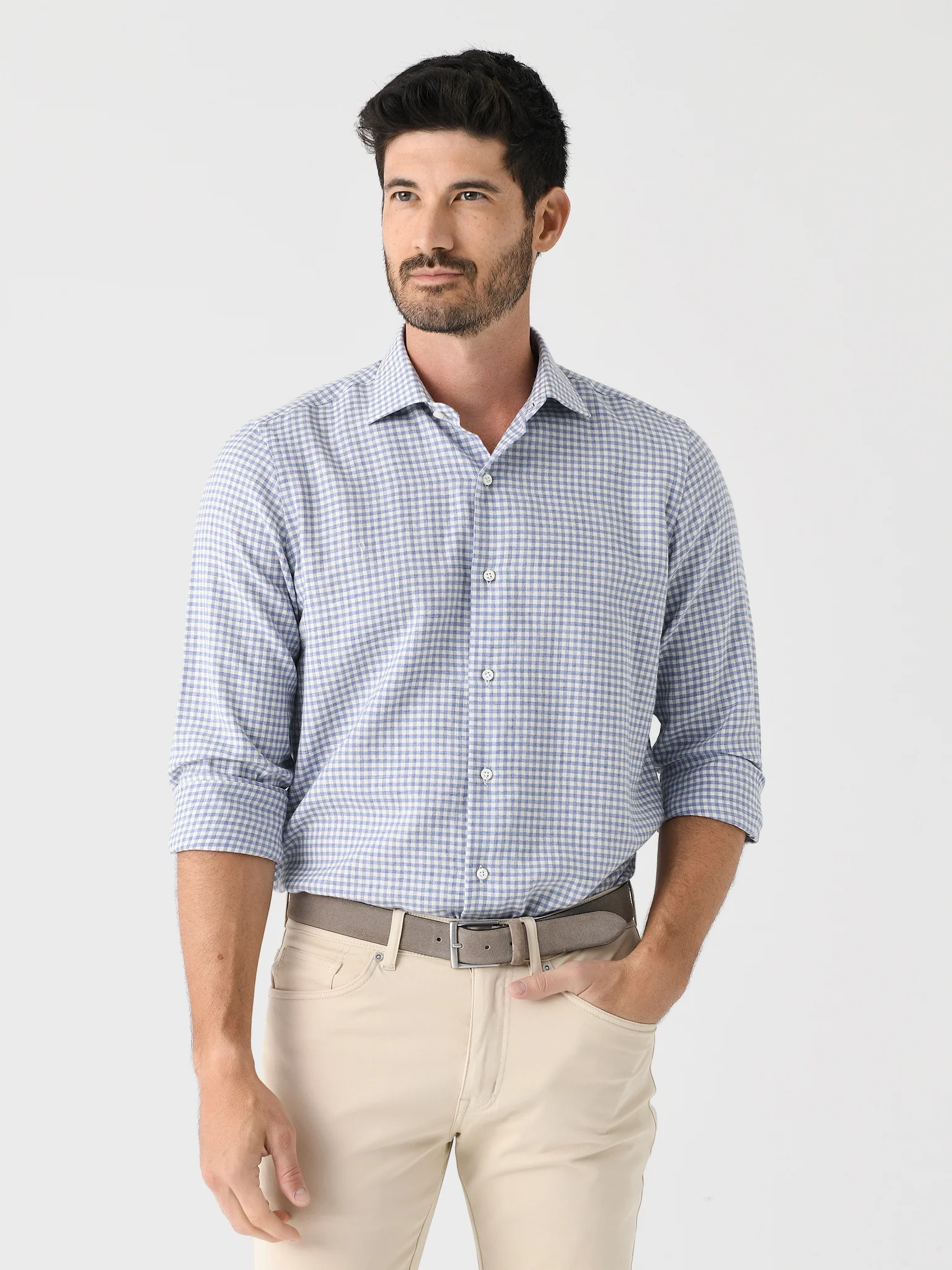 Maria Santangelo Men's Gingham Woven Shirt