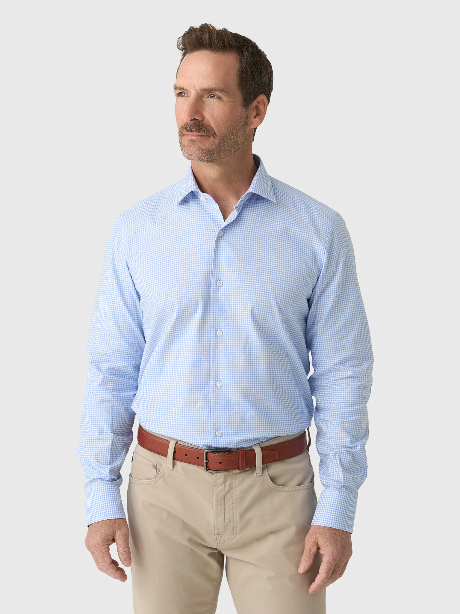 Maria Santangelo Men's Gingham Woven Shirt