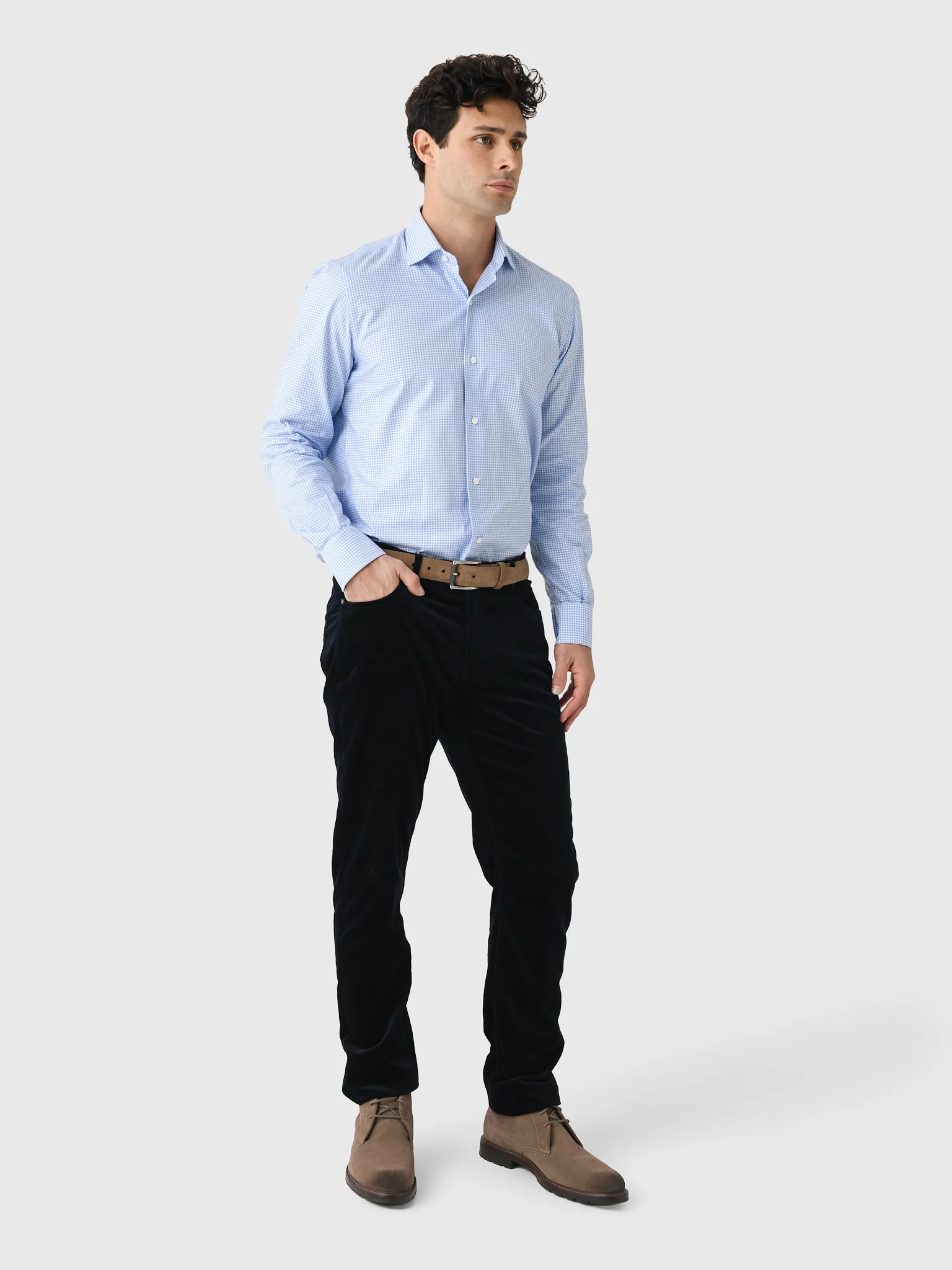 Maria Santangelo Men's Gingham Woven Shirt - Image 6