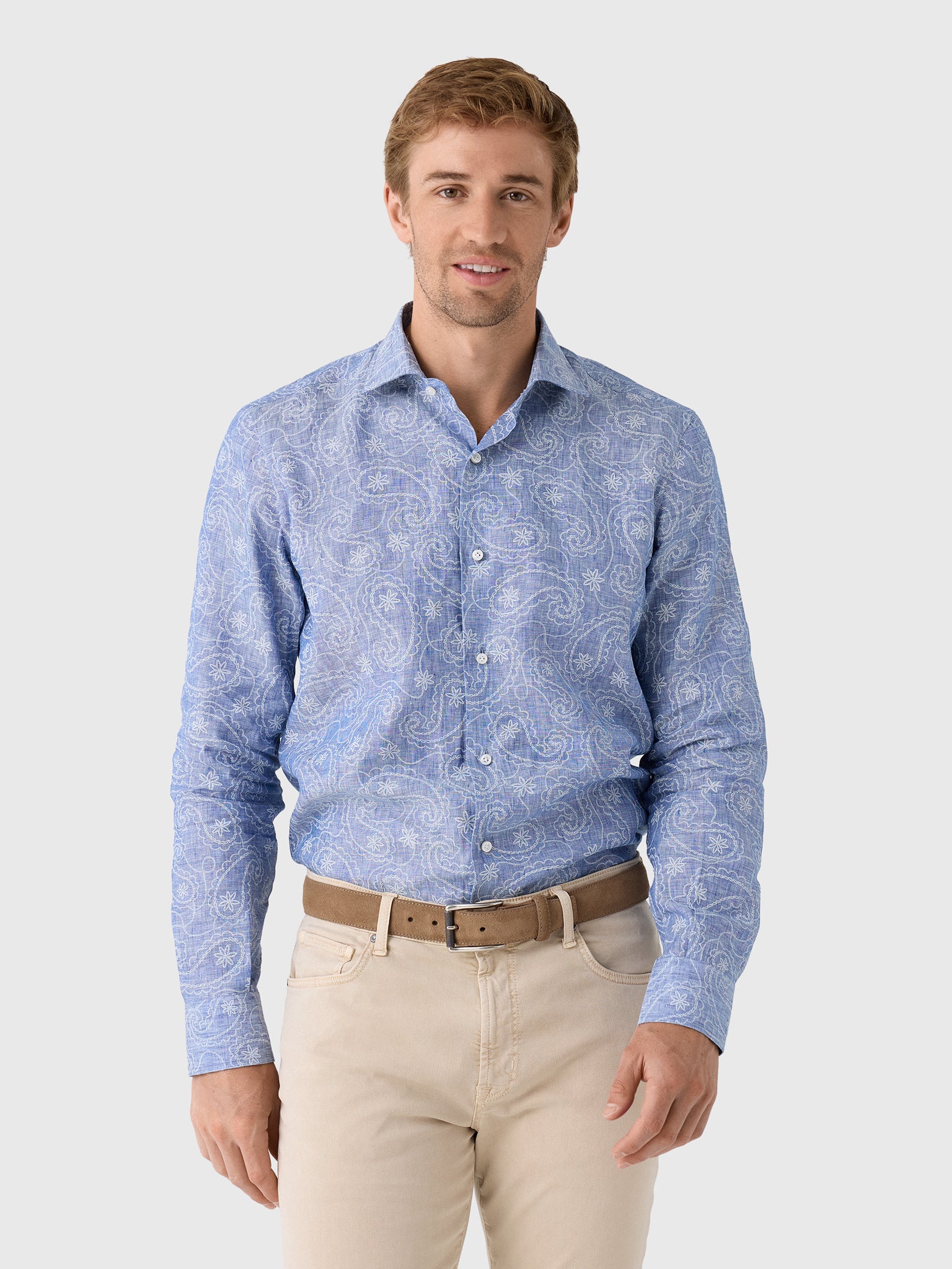 Maria Santangelo Men's Pattern Woven Shirt