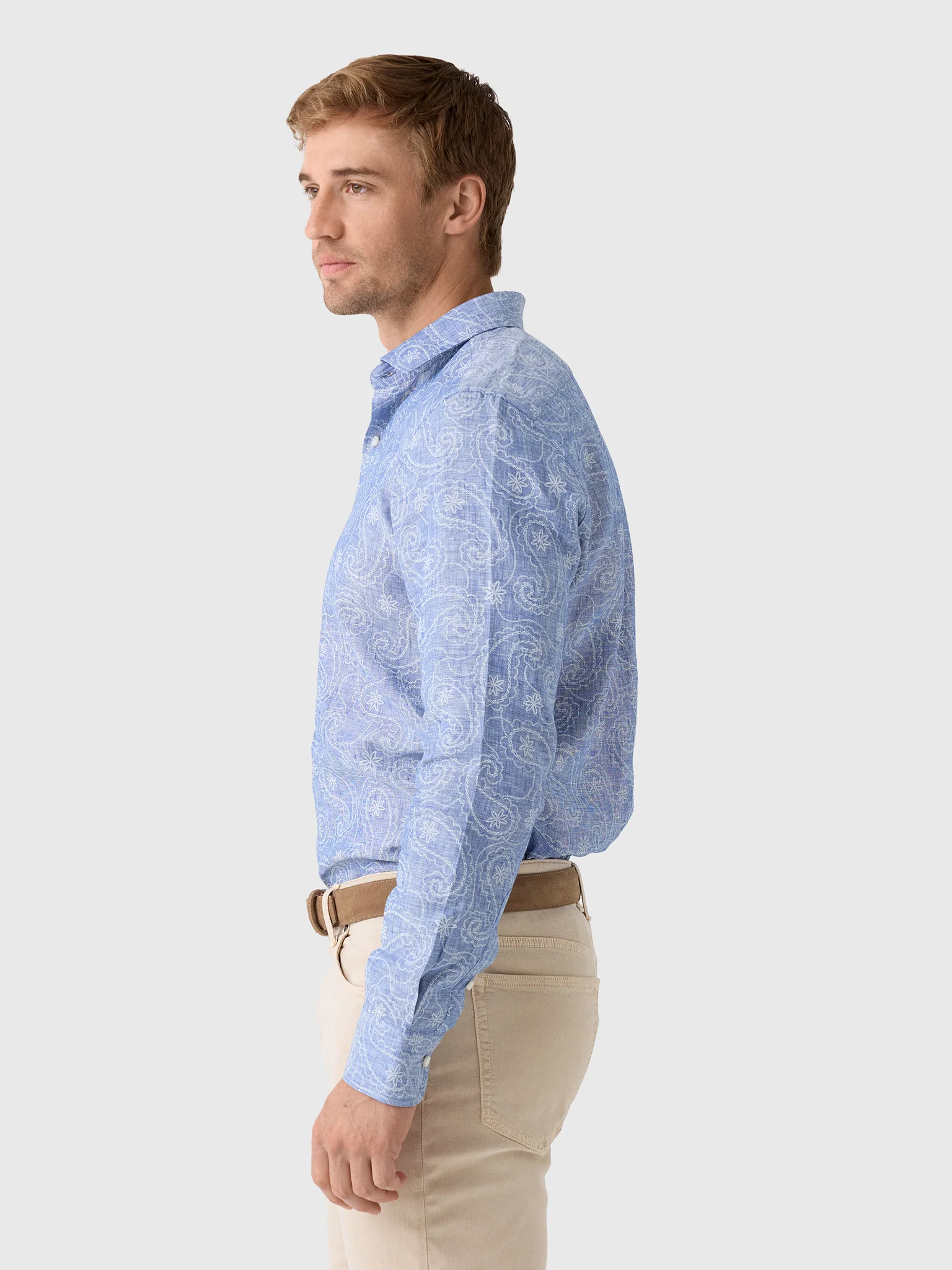 Maria Santangelo Men's Pattern Woven Shirt - Image 3
