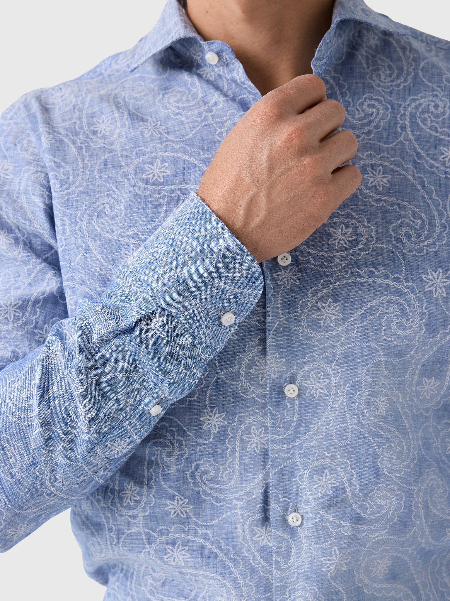 Maria Santangelo Men's Pattern Woven Shirt - Image 5