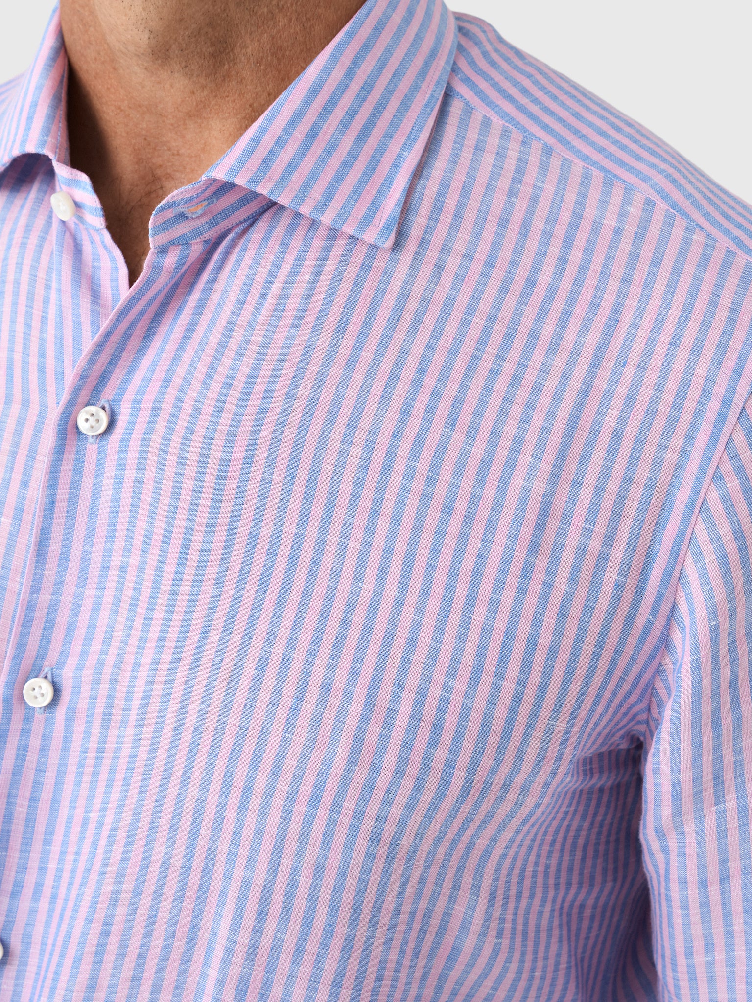 Maria Santangelo Men's Stripe Woven Shirt - Image 5