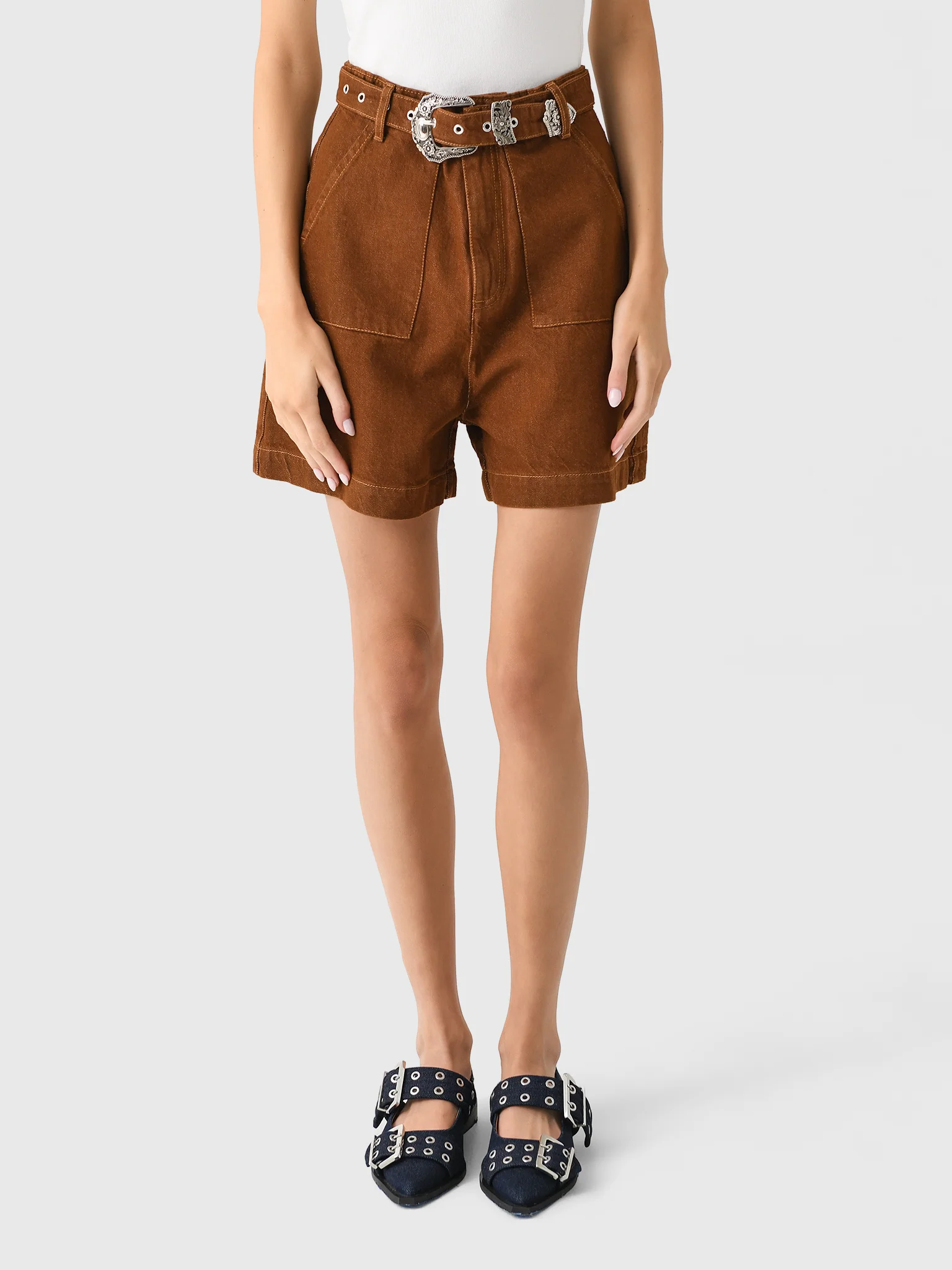Marques Almeida Women's Belted Denim Short