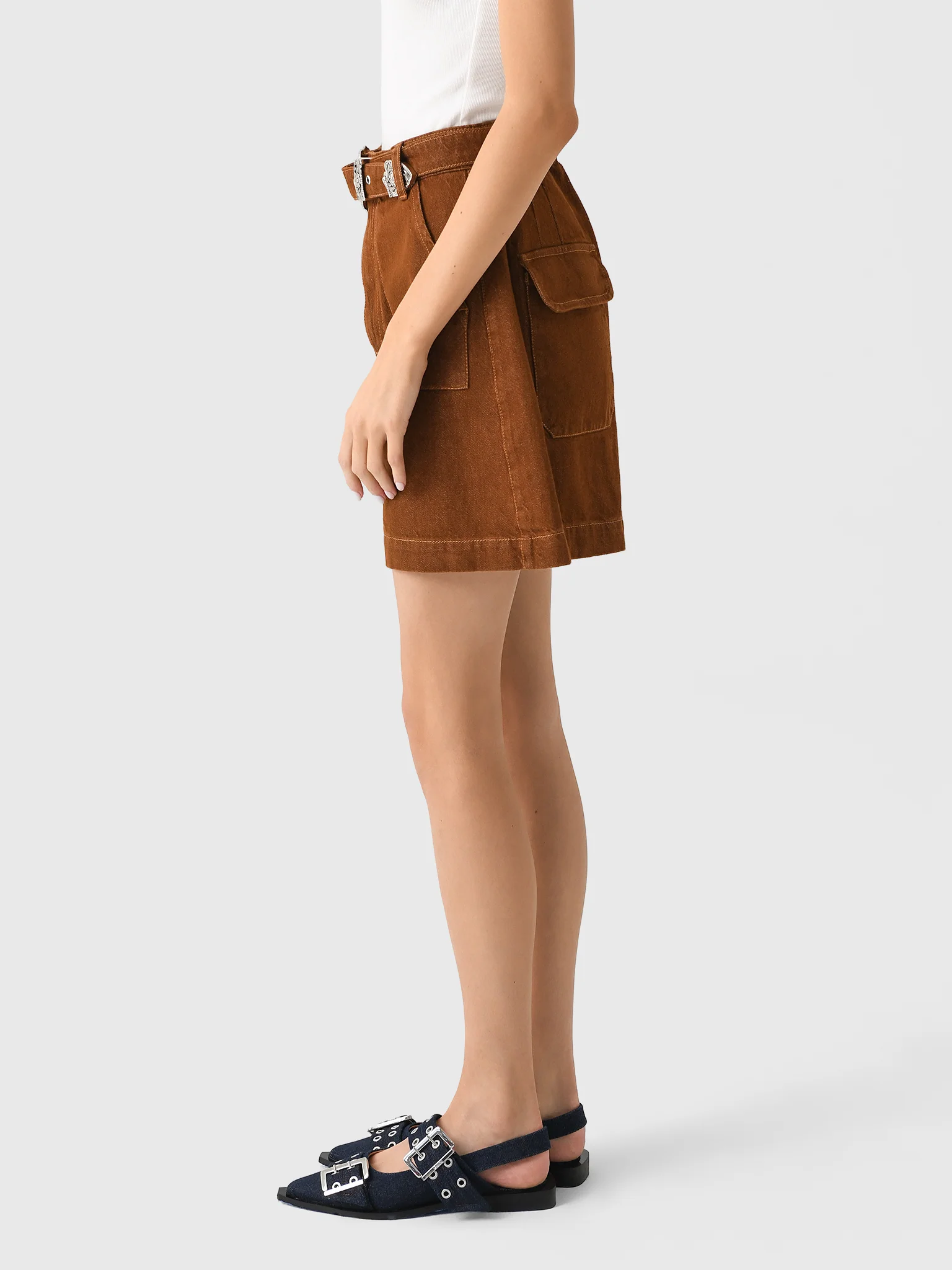 Marques Almeida Women's Belted Denim Short - Image 3