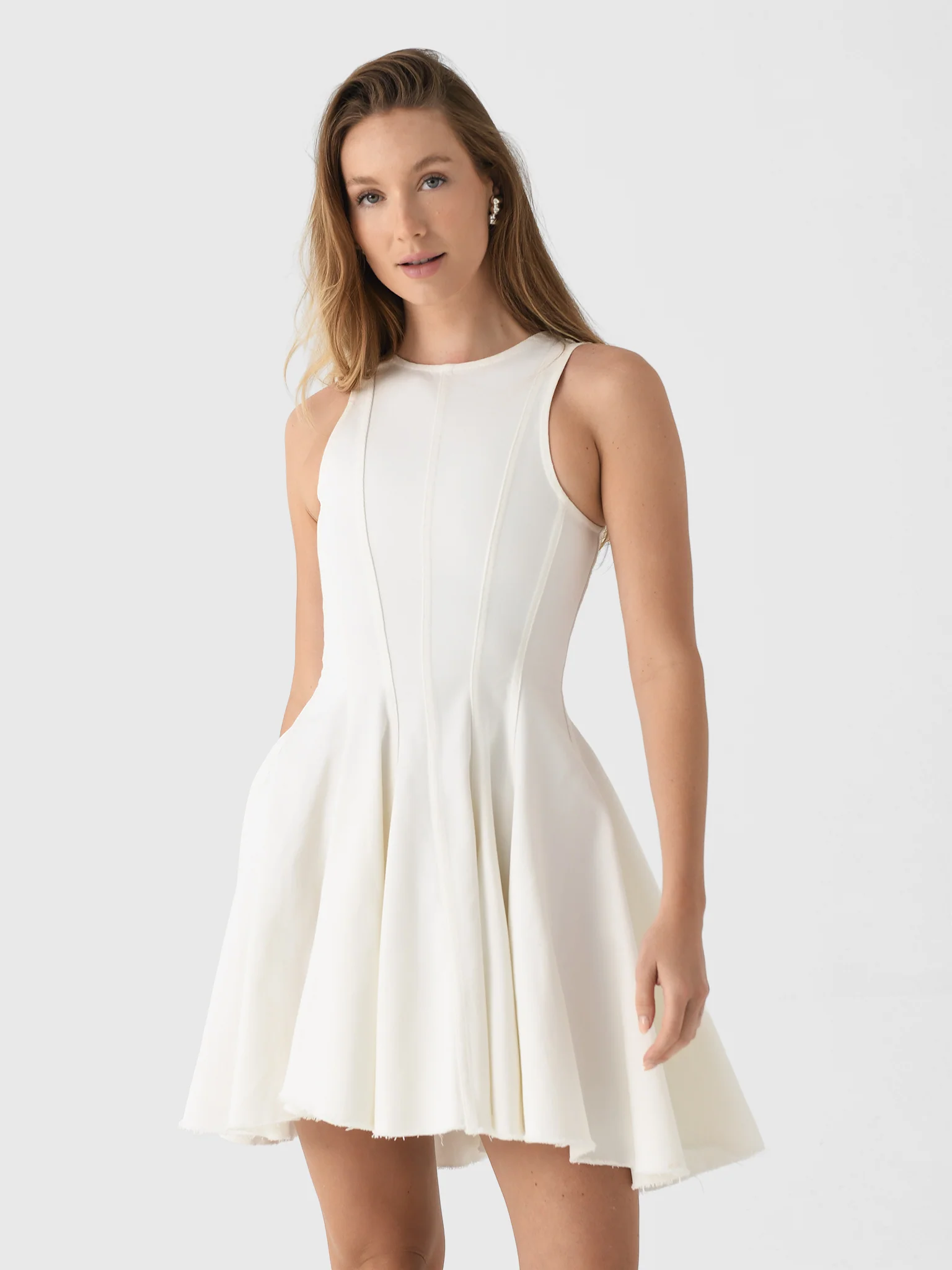 Marques Almeida Women's Racer Flounce Denim Dress
